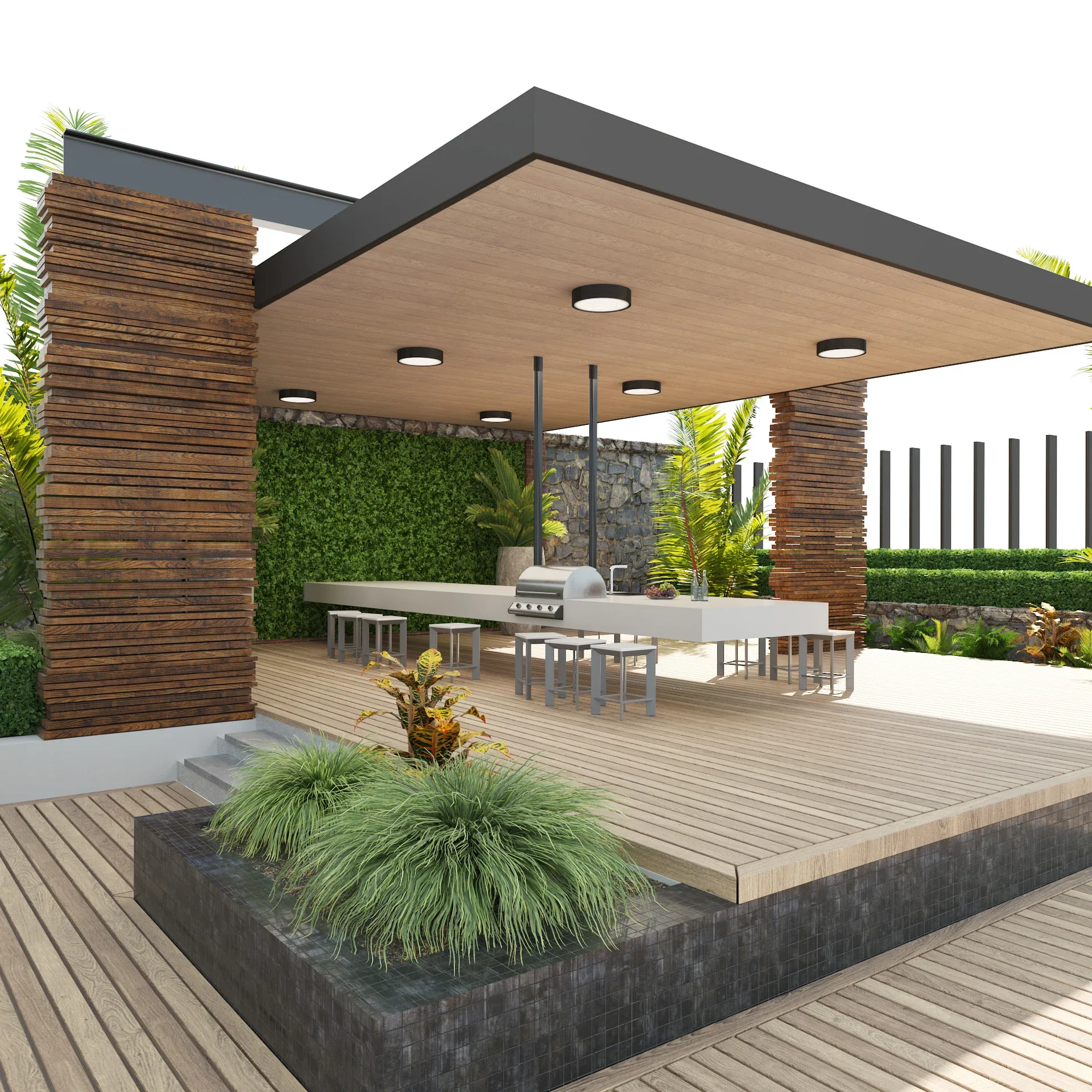 Rooftop Terrace with greenery plants