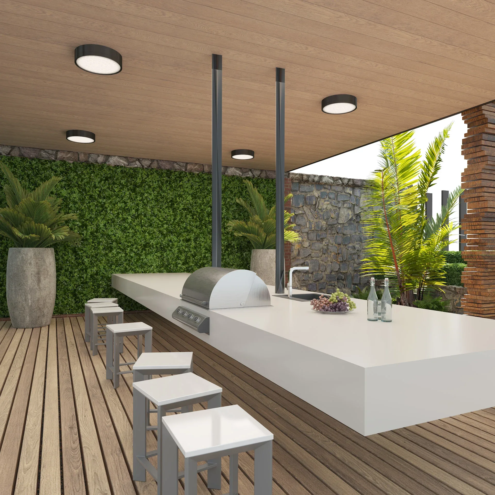 Rooftop Terrace with greenery plants