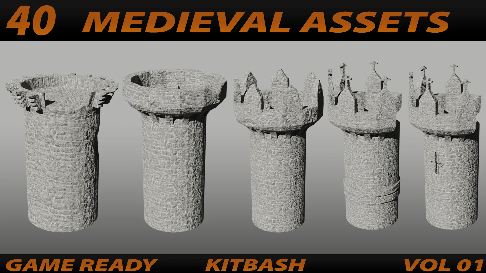 Medieval Assets Kitbash Vol 01 Flippednormals
