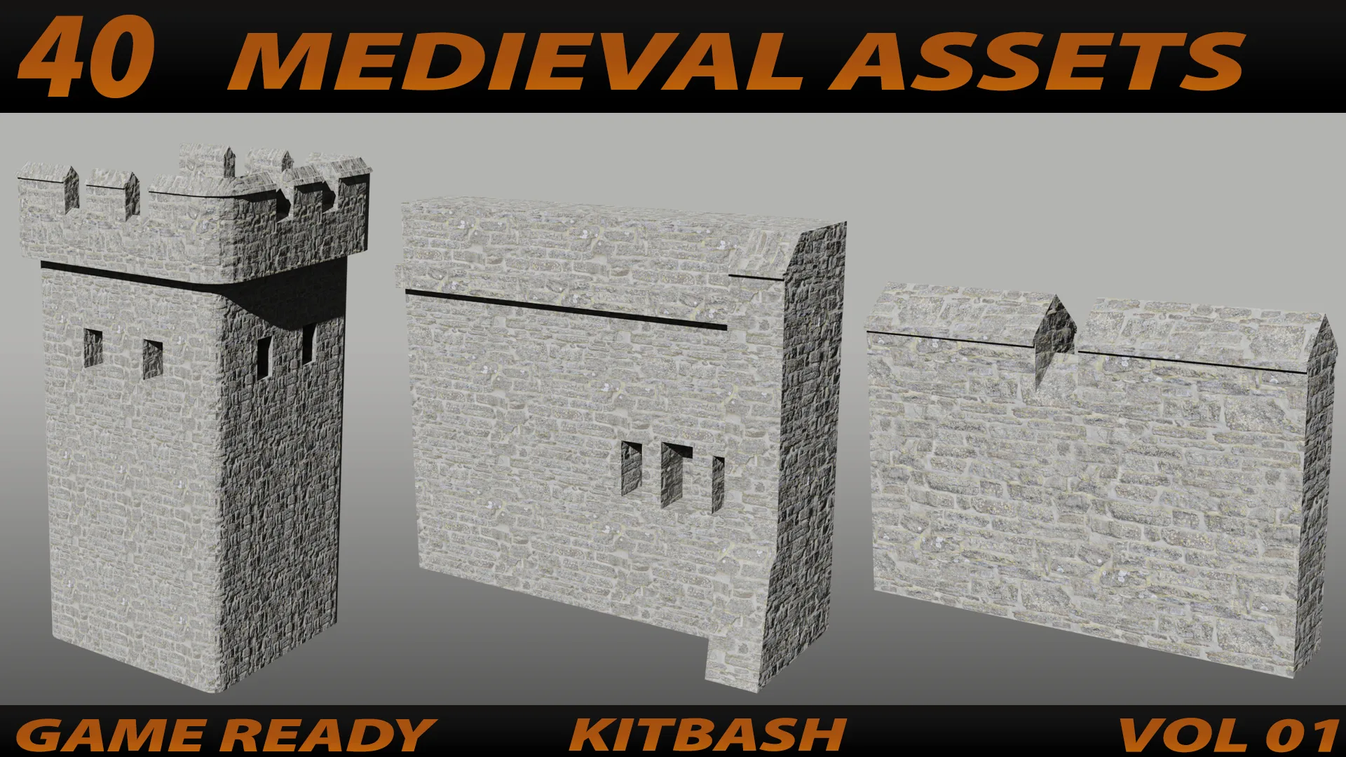 Medieval Assets Kitbash Vol 01 Flippednormals