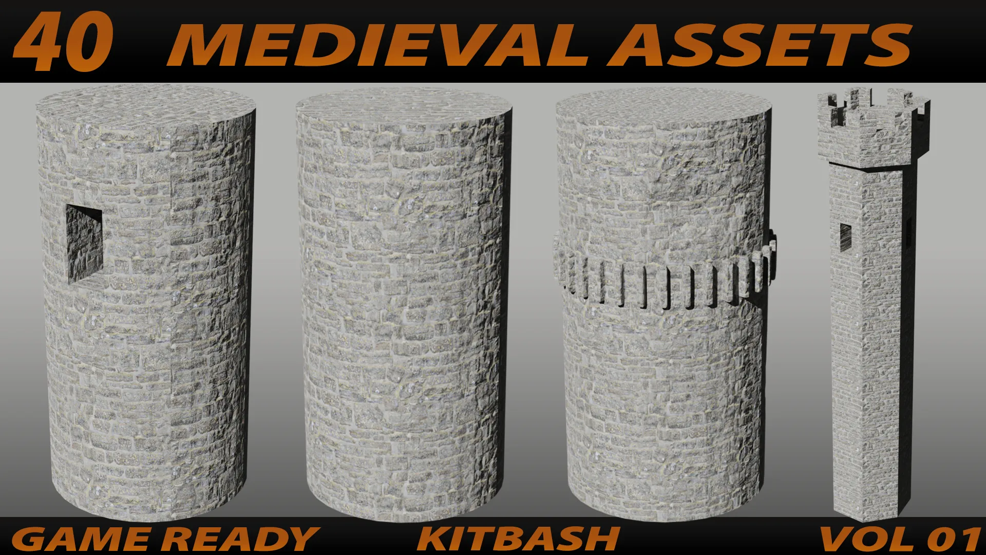 Medieval Assets Kitbash Vol 01 Flippednormals