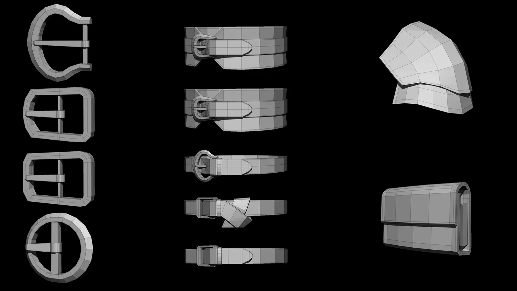 30 Belts-Buckles-Weaponholders Basemesh (FBX)