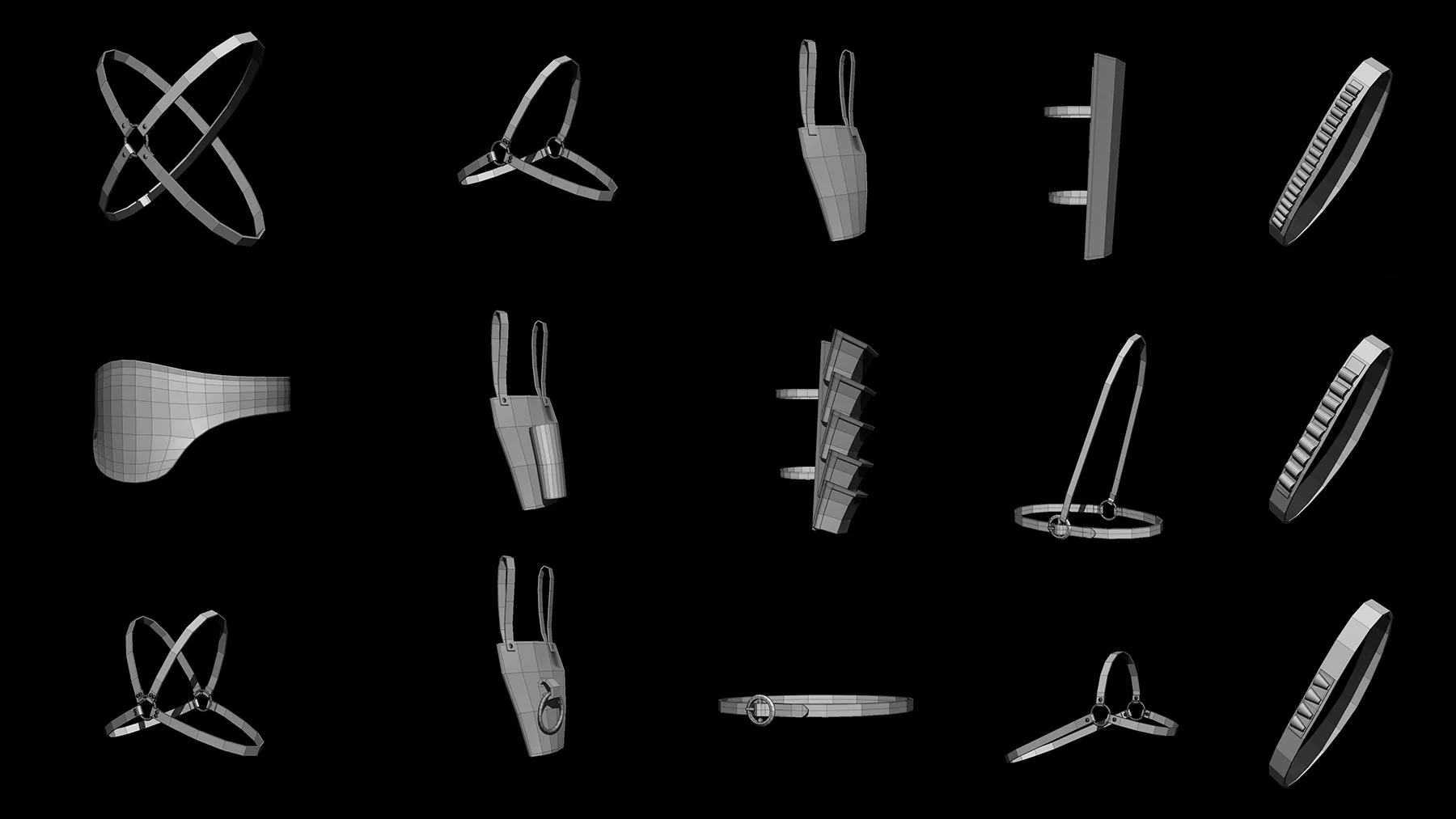 30 Belts-Buckles-Weaponholders Basemesh (FBX)