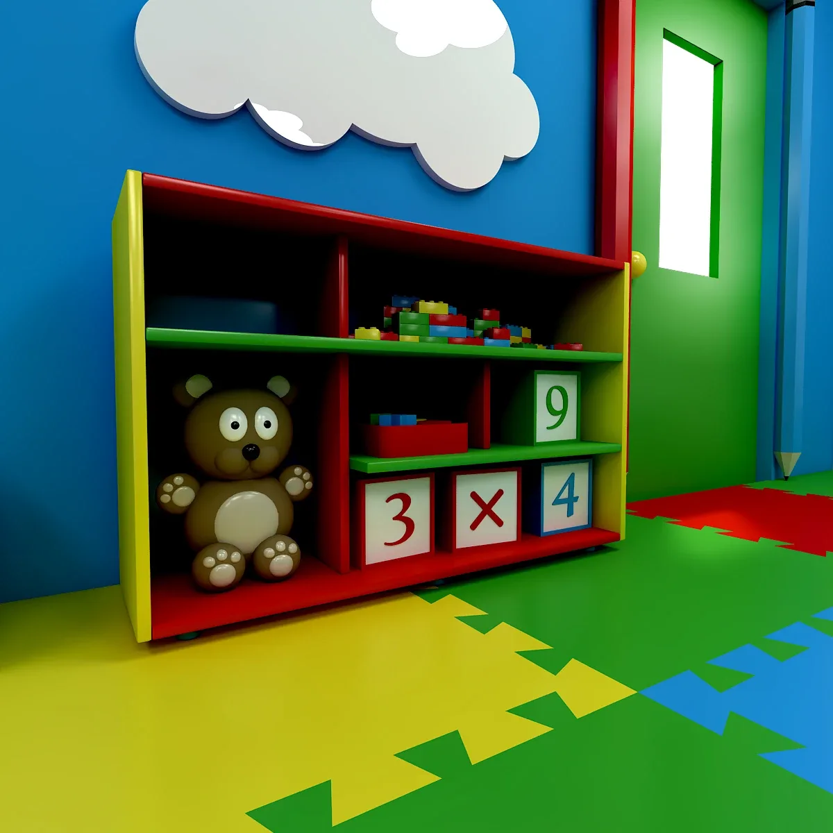 3D Kindergarten Model Low-poly 3D model