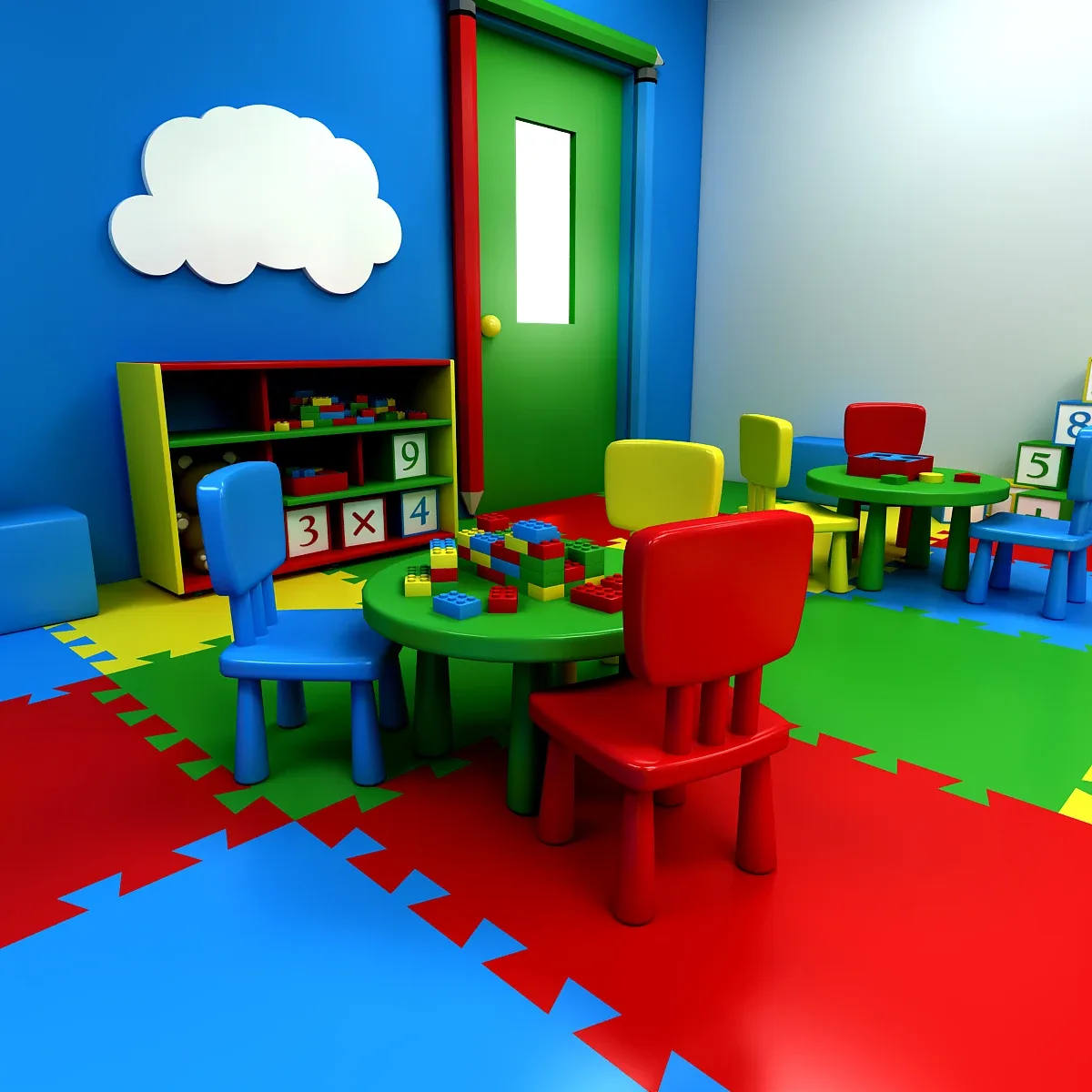 3D Kindergarten Model Low-poly 3D model