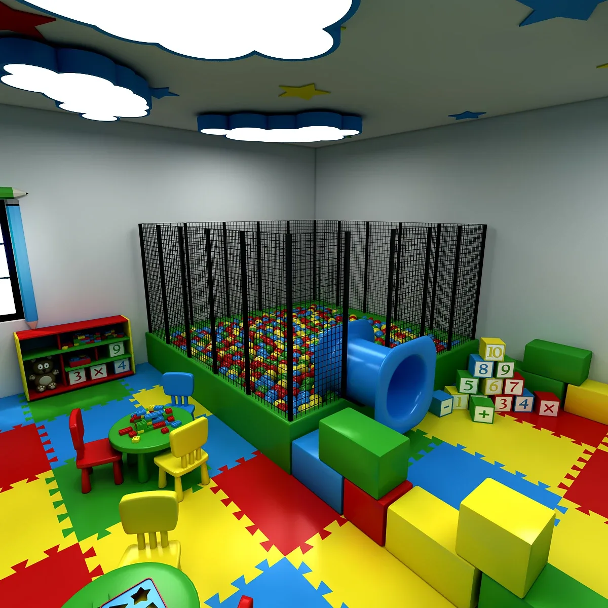 3D Kindergarten Model Low-poly 3D model