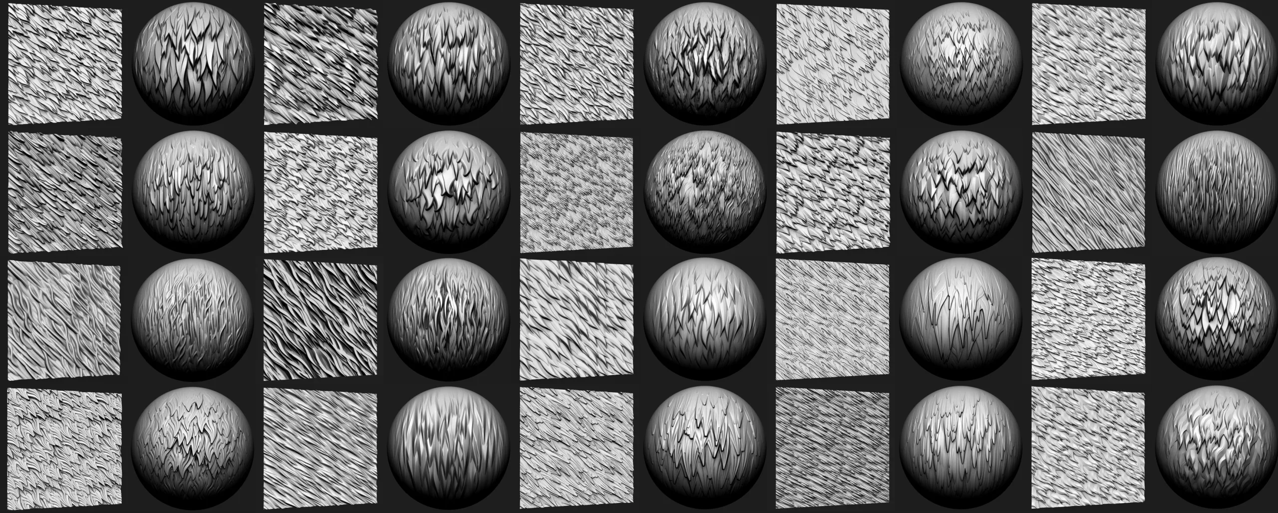 30 Stylized Fur Texture , Brushes and Noise Pack
