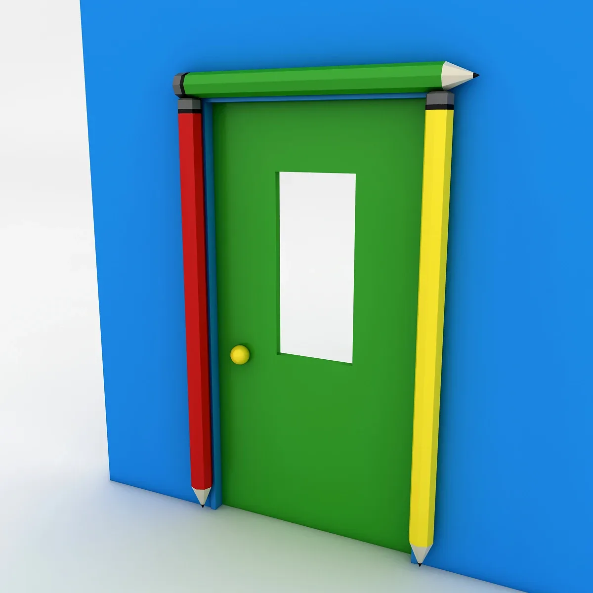 Kindergarten Door Low-poly 3D model