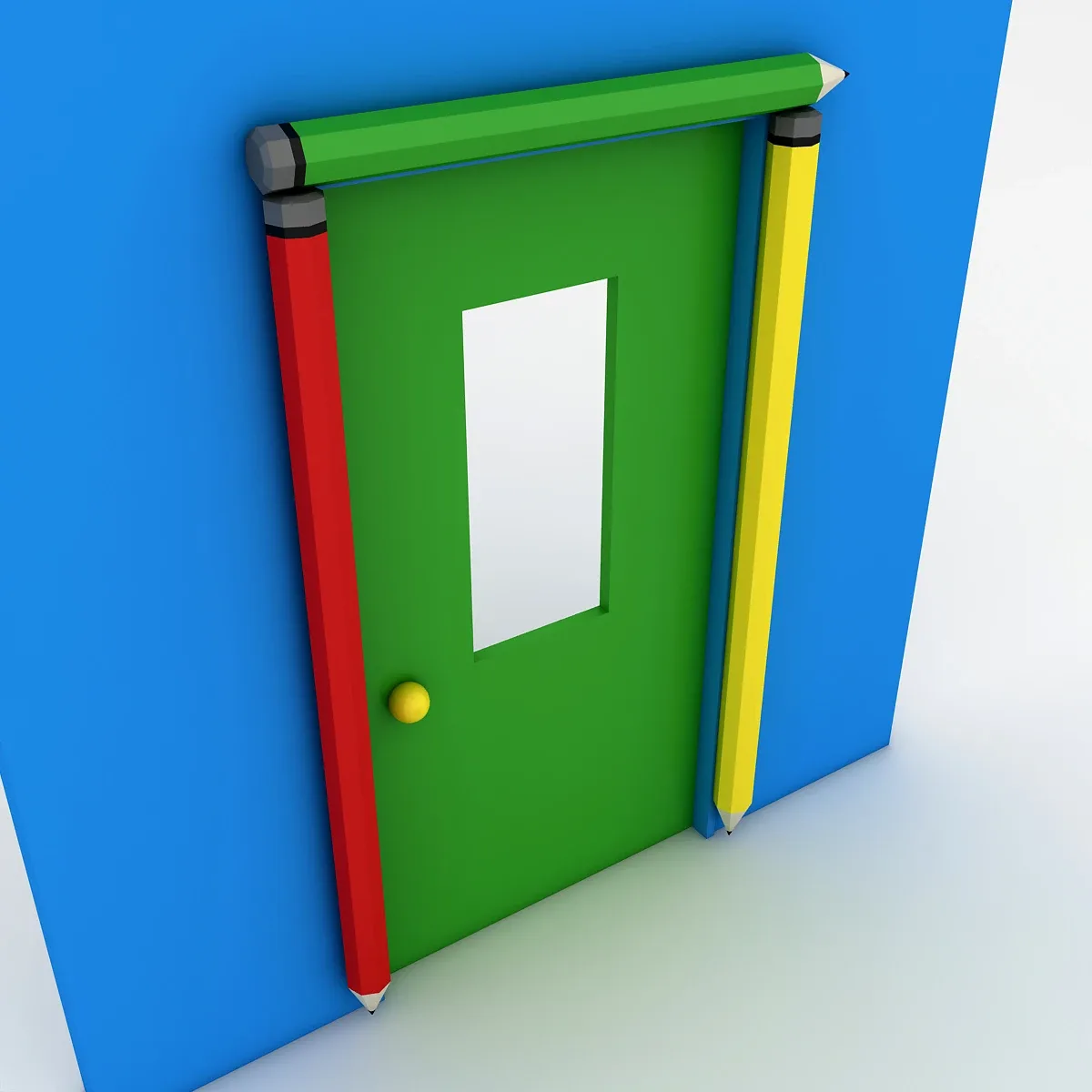 Kindergarten Door Low-poly 3D model