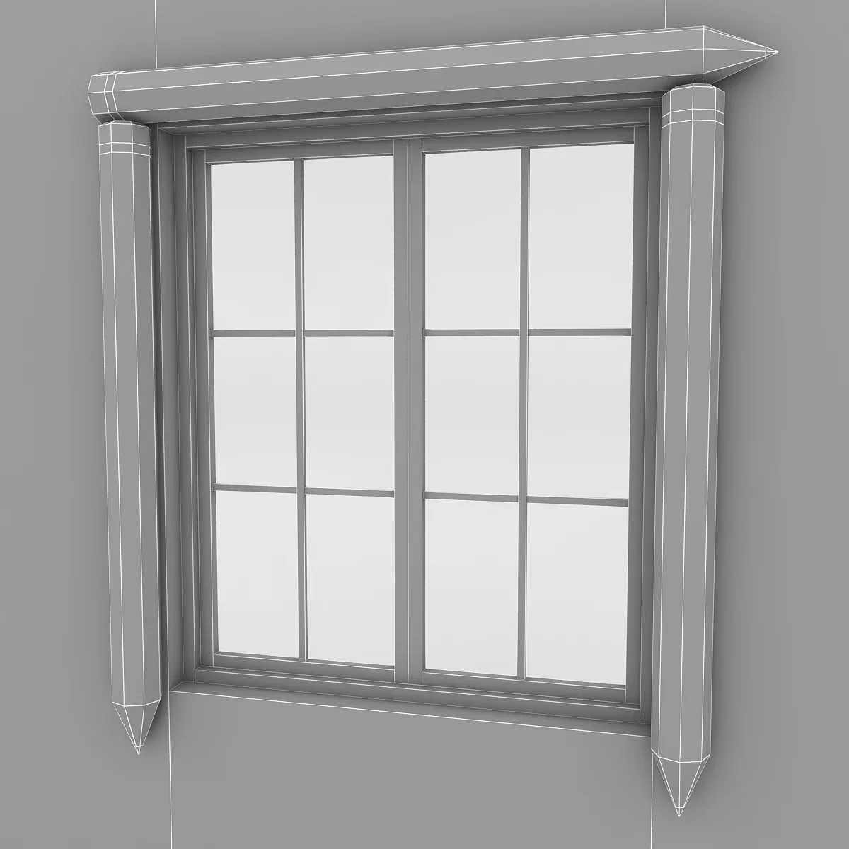 Kindergarten Window Low-poly 3D model