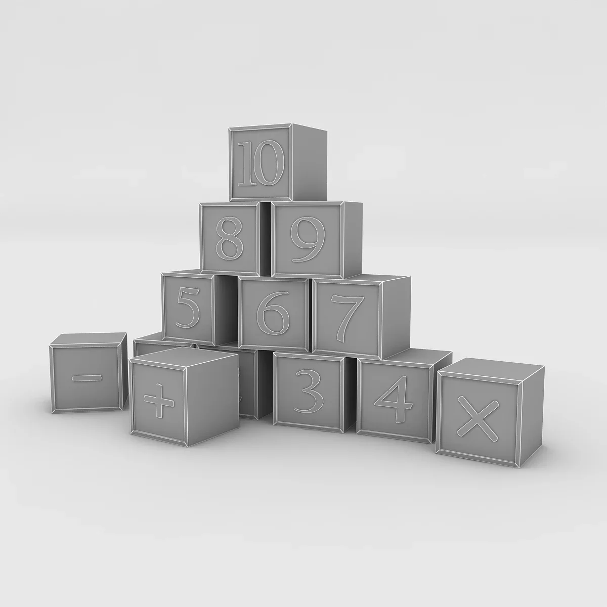 Kindergarten Figures Low-poly 3D model