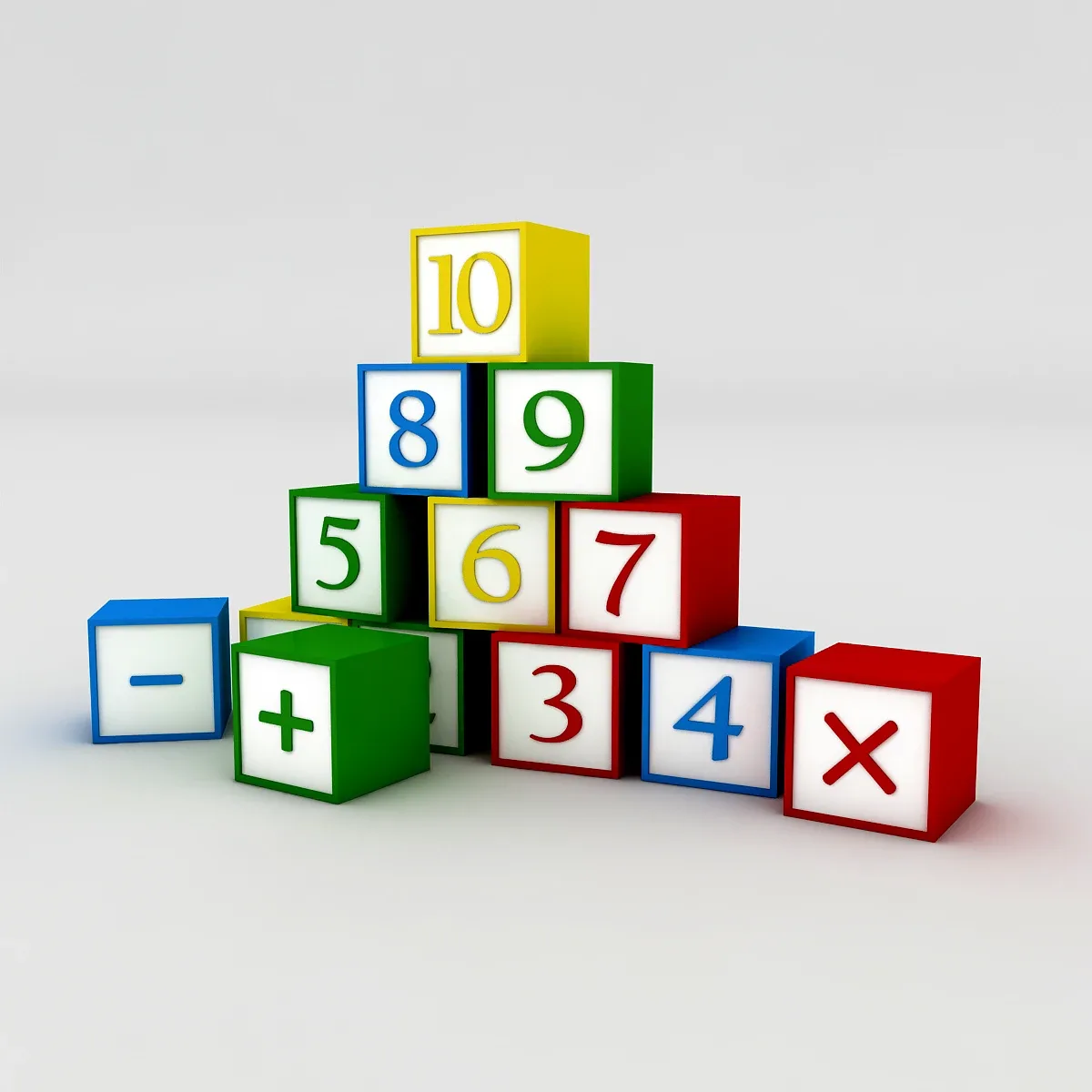 Kindergarten Figures Low-poly 3D model