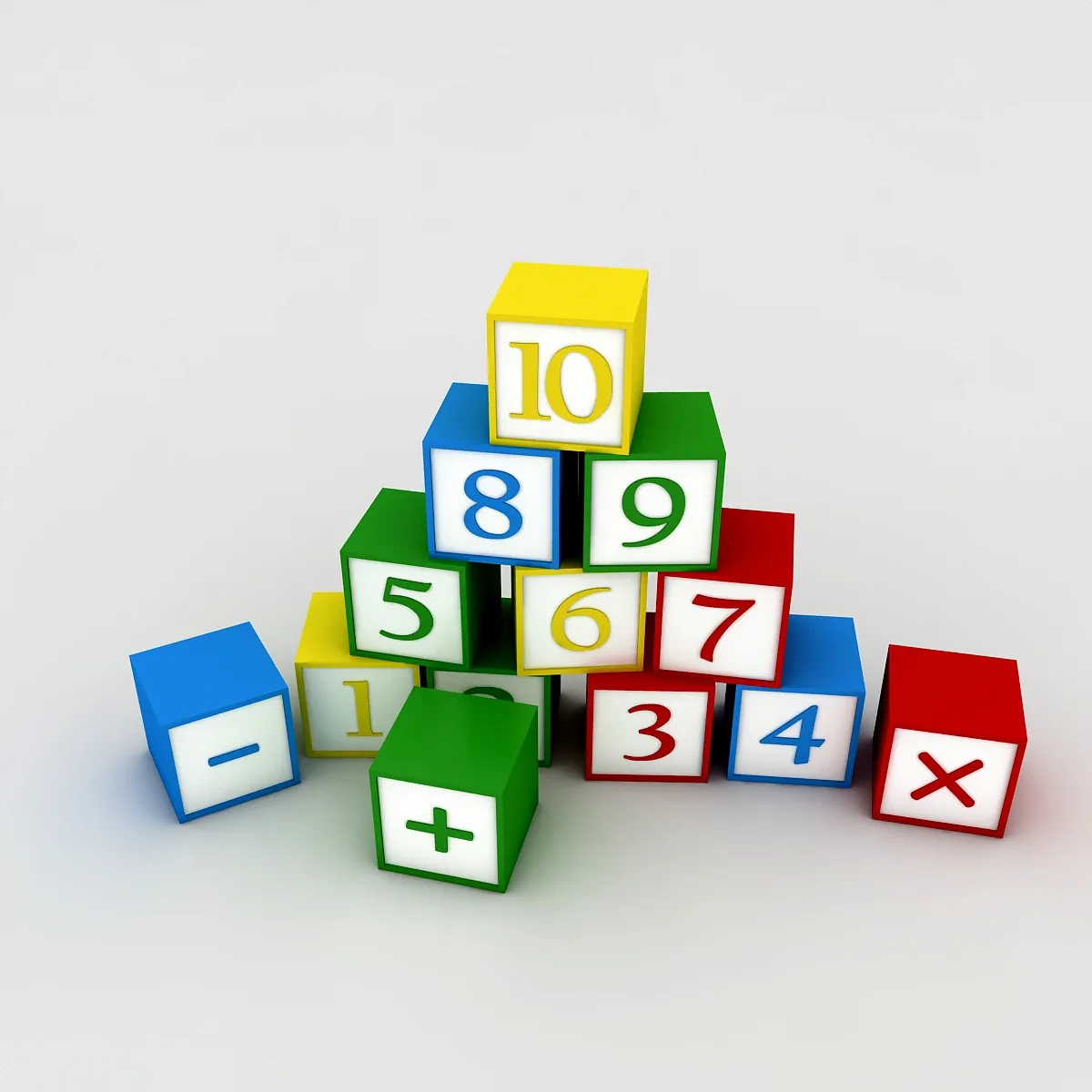 Kindergarten Figures Low-poly 3D model