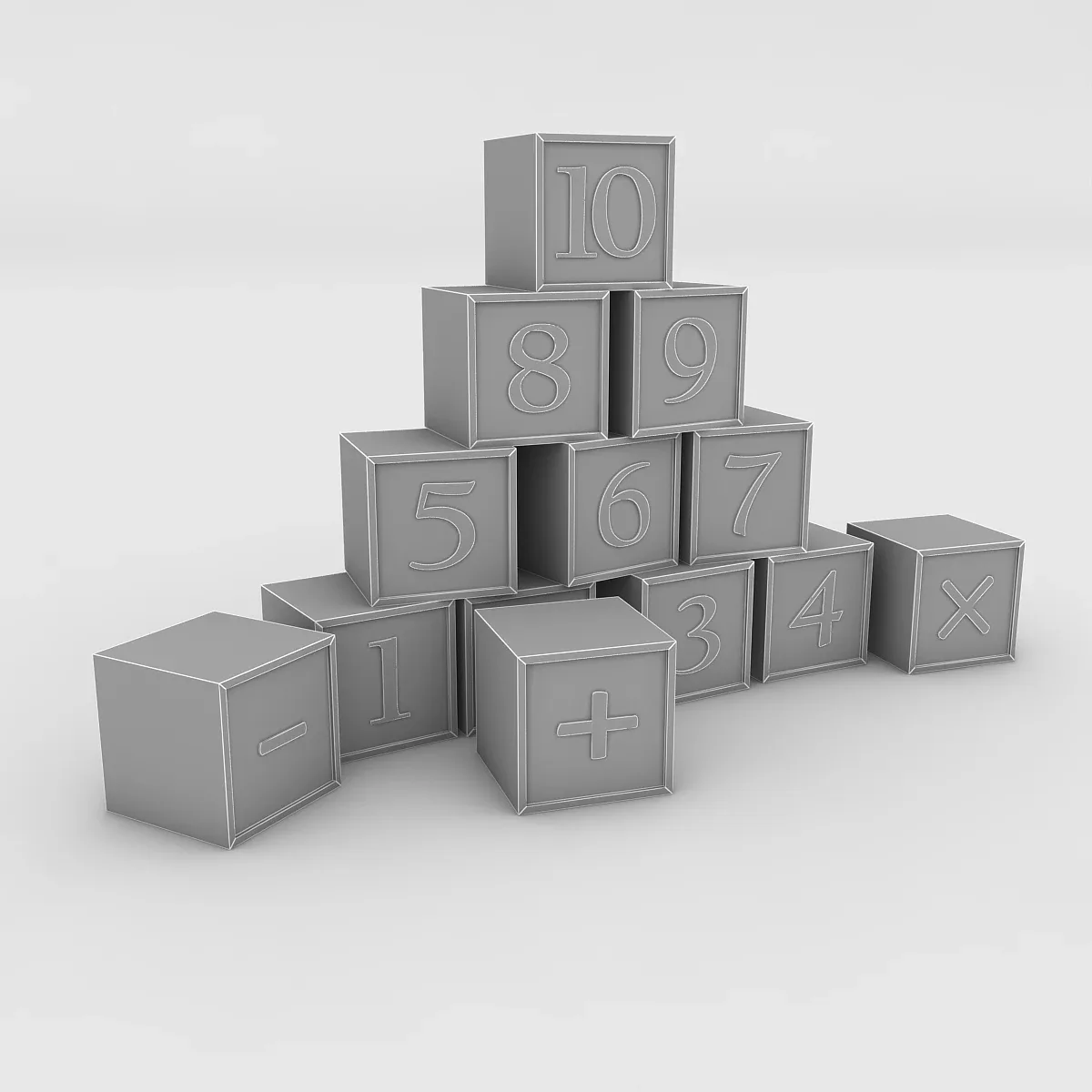 Kindergarten Figures Low-poly 3D model