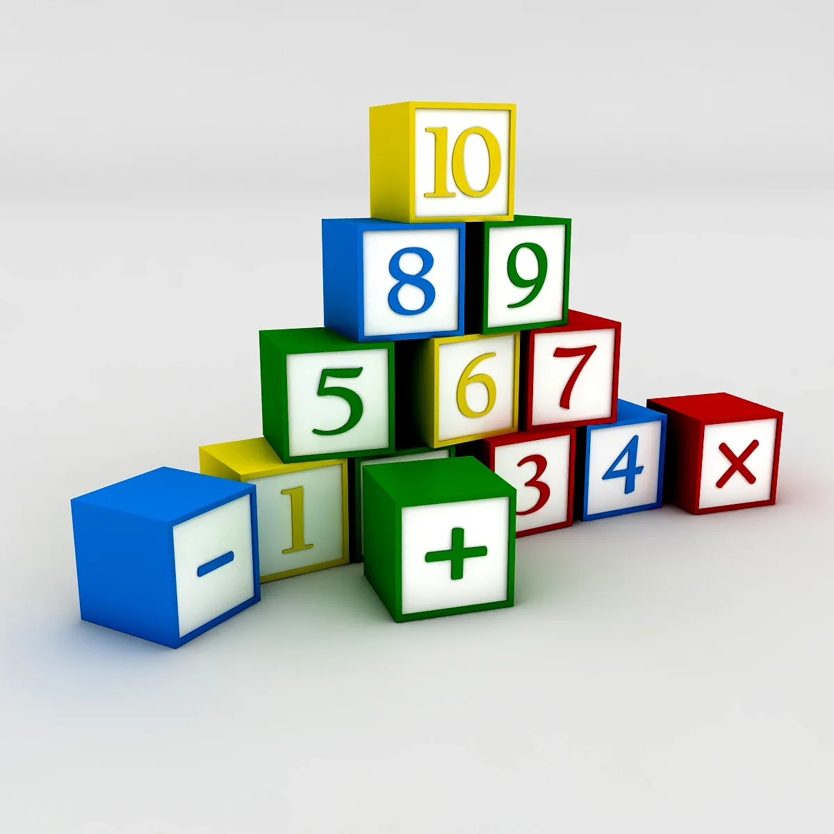 Kindergarten Figures Low-poly 3D model