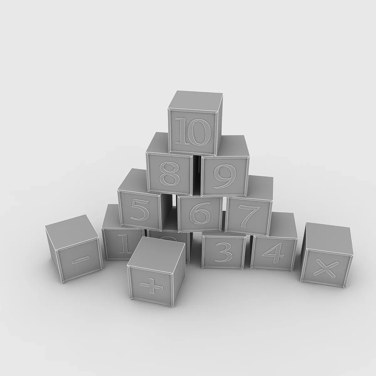 Kindergarten Figures Low-poly 3D model