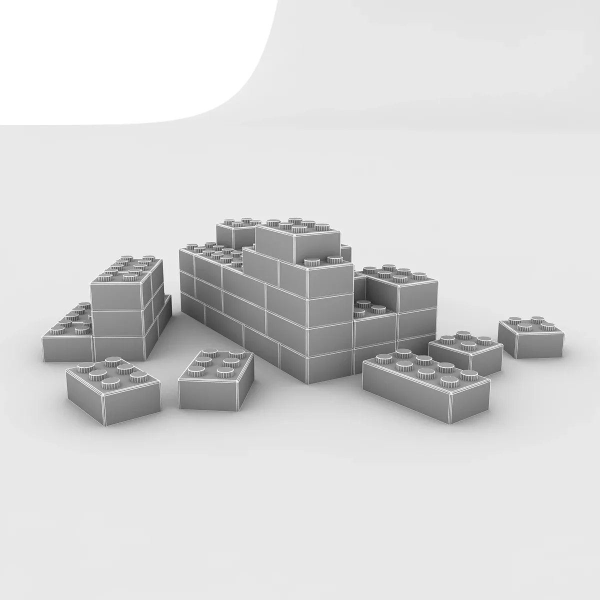 3d Lego Model Low-poly 3D model