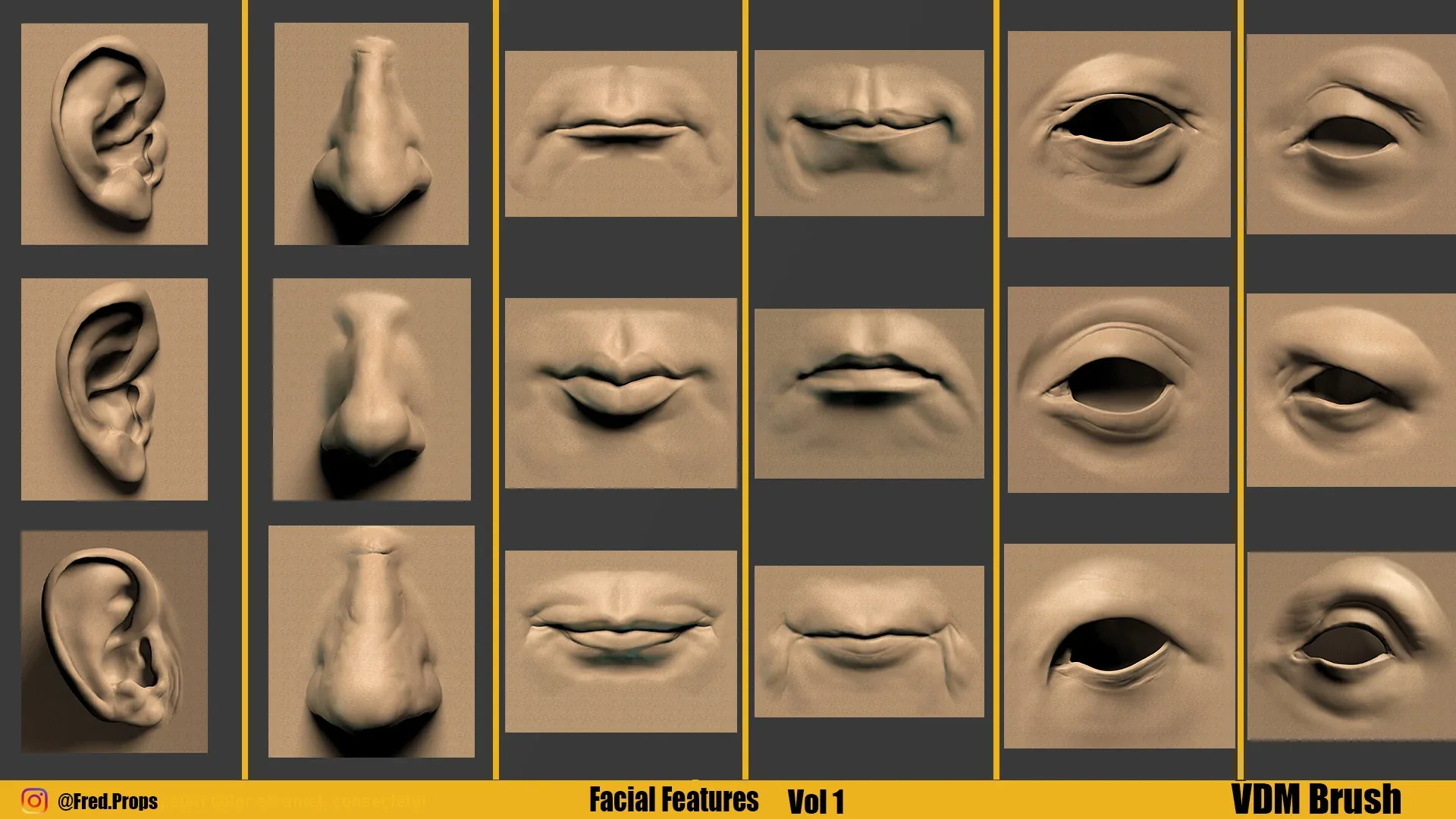 49 Facial Features VDM Brush Vol 1