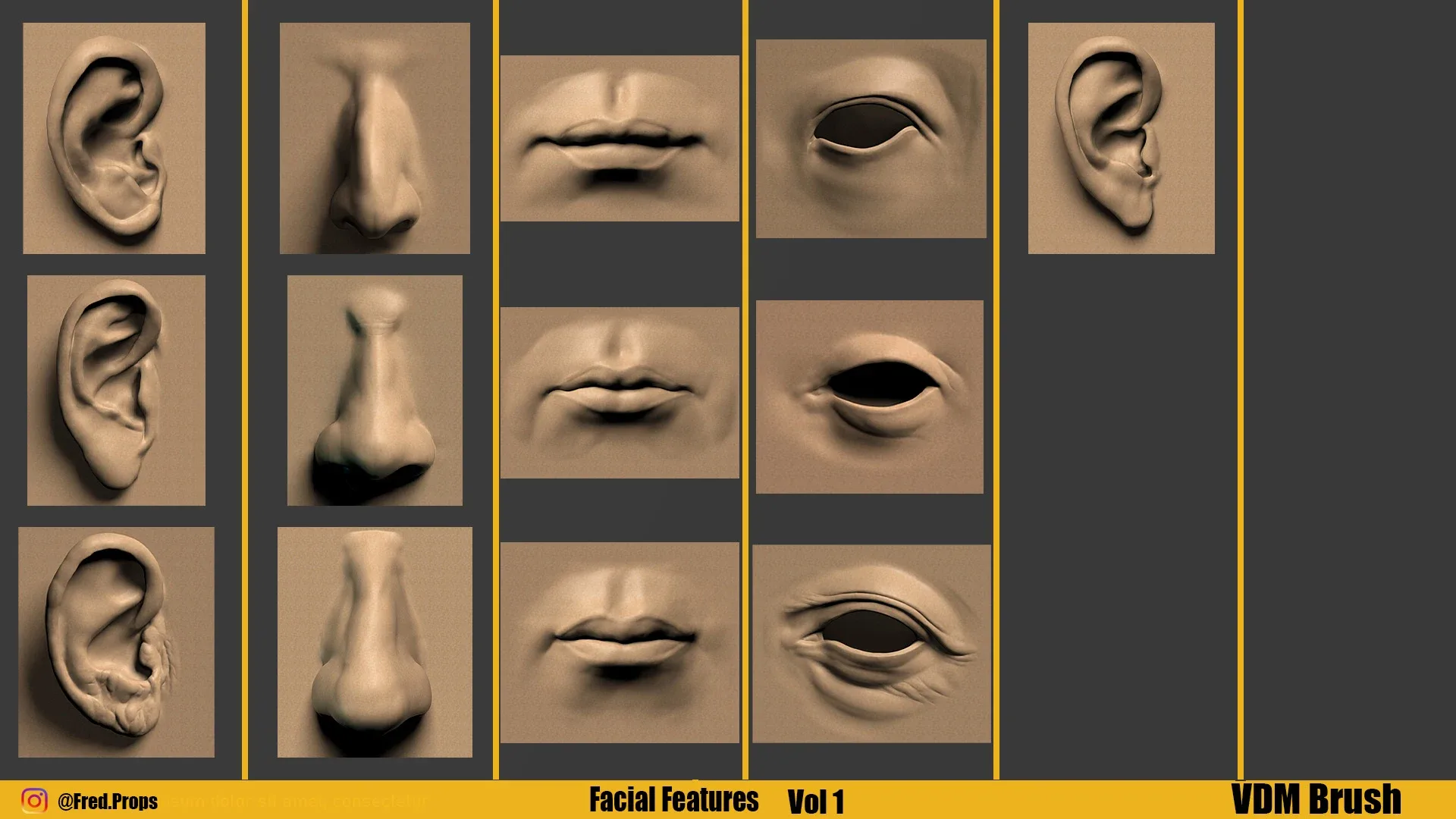 49 Facial Features VDM Brush Vol 1