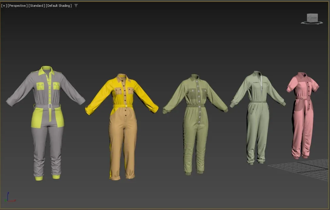 5 In 1 Woman Jumpsuit + Clo3D/Marvelous + Video Tutorial + ZPRJ + OBJ + UV+ Texture Vol.01