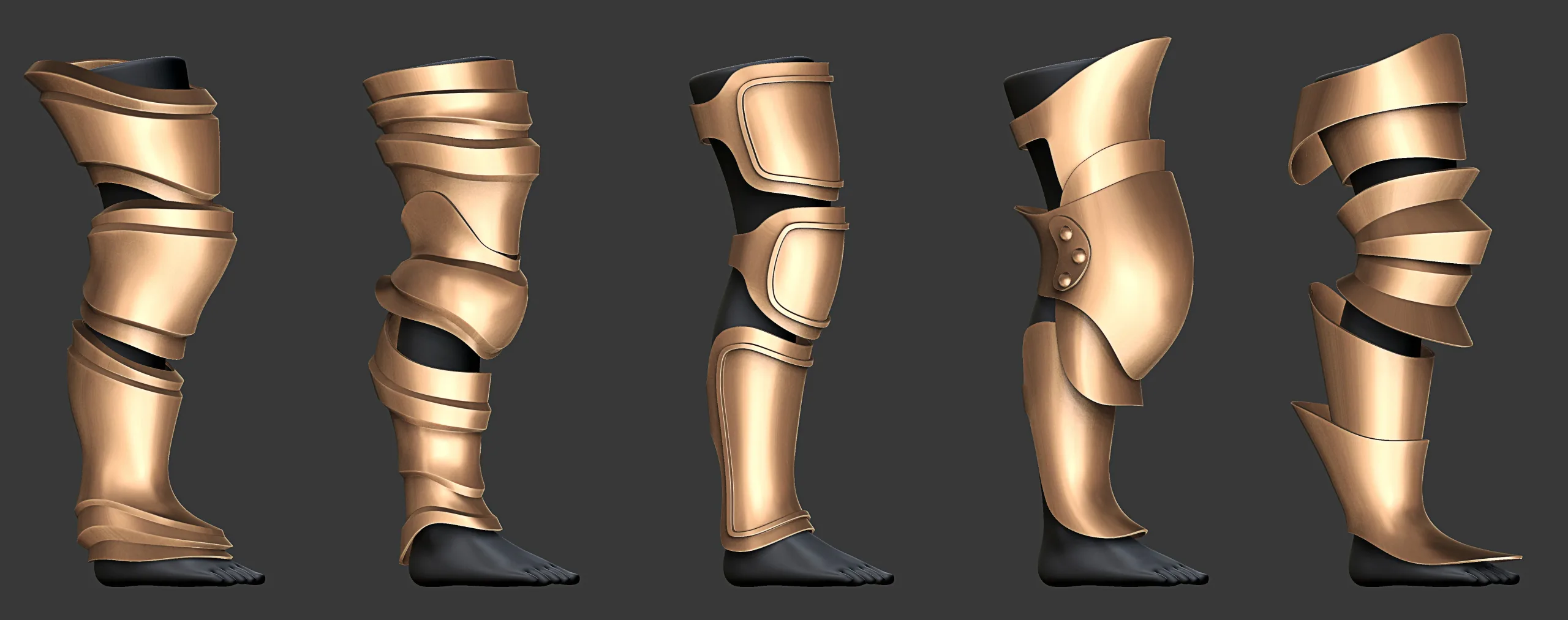 Leg Armor Highpoly and Lowpoly (With UVs) Vol 2