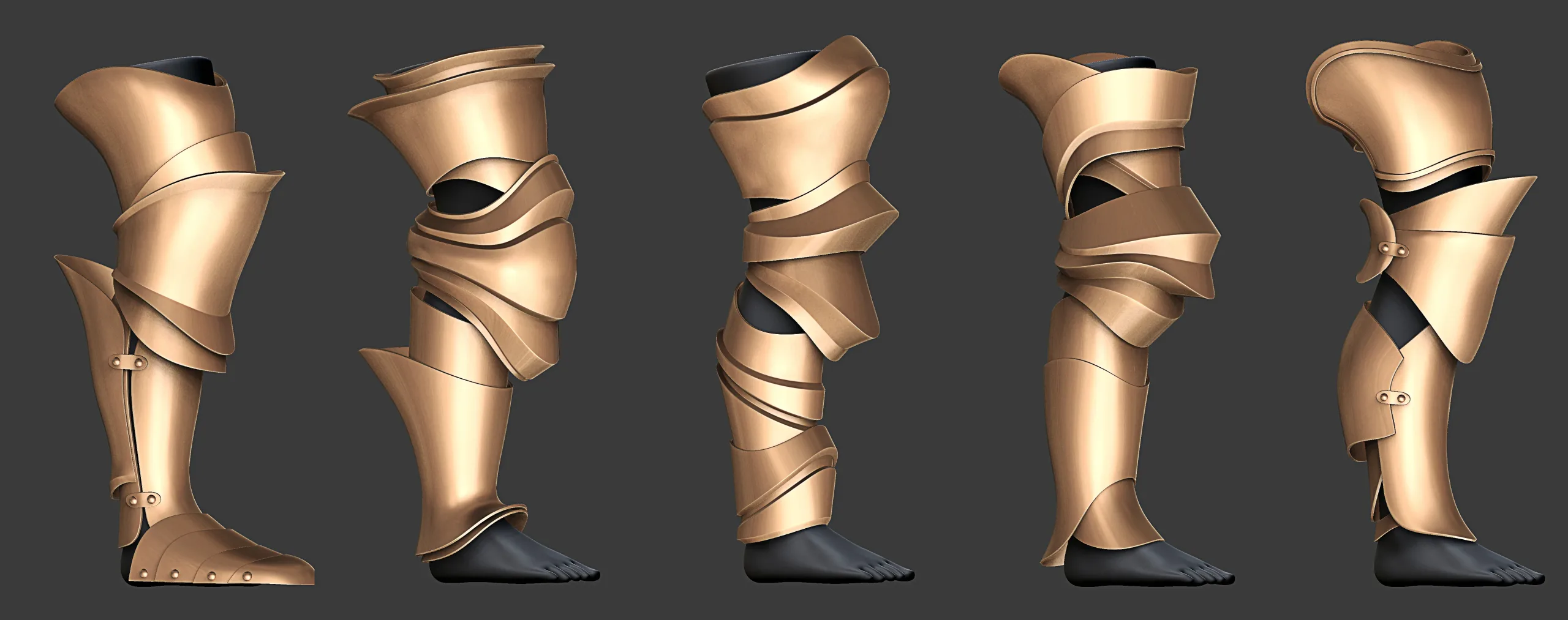 Leg Armor Highpoly and Lowpoly (With UVs) Vol 2