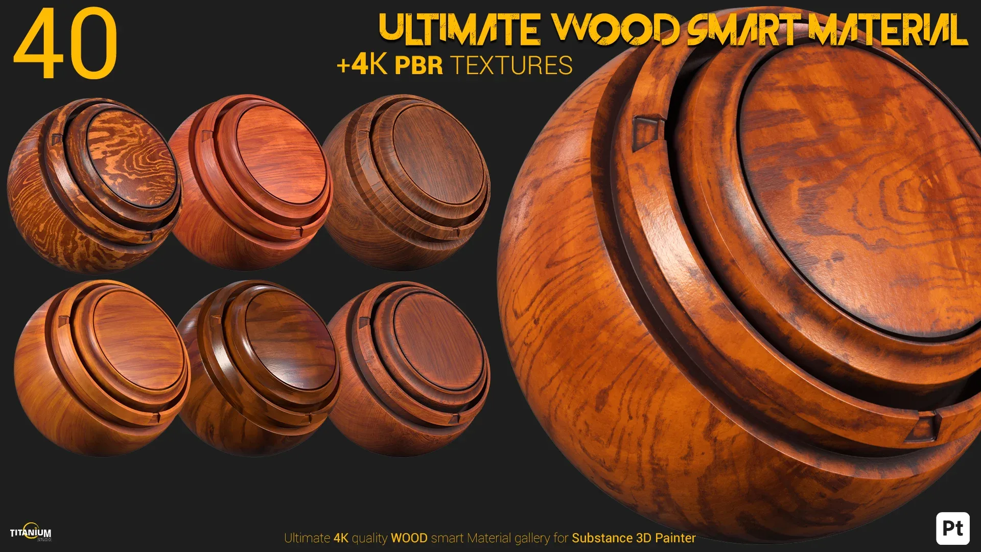 40 Ultimate Wood Smart Material + 4K PBR texures