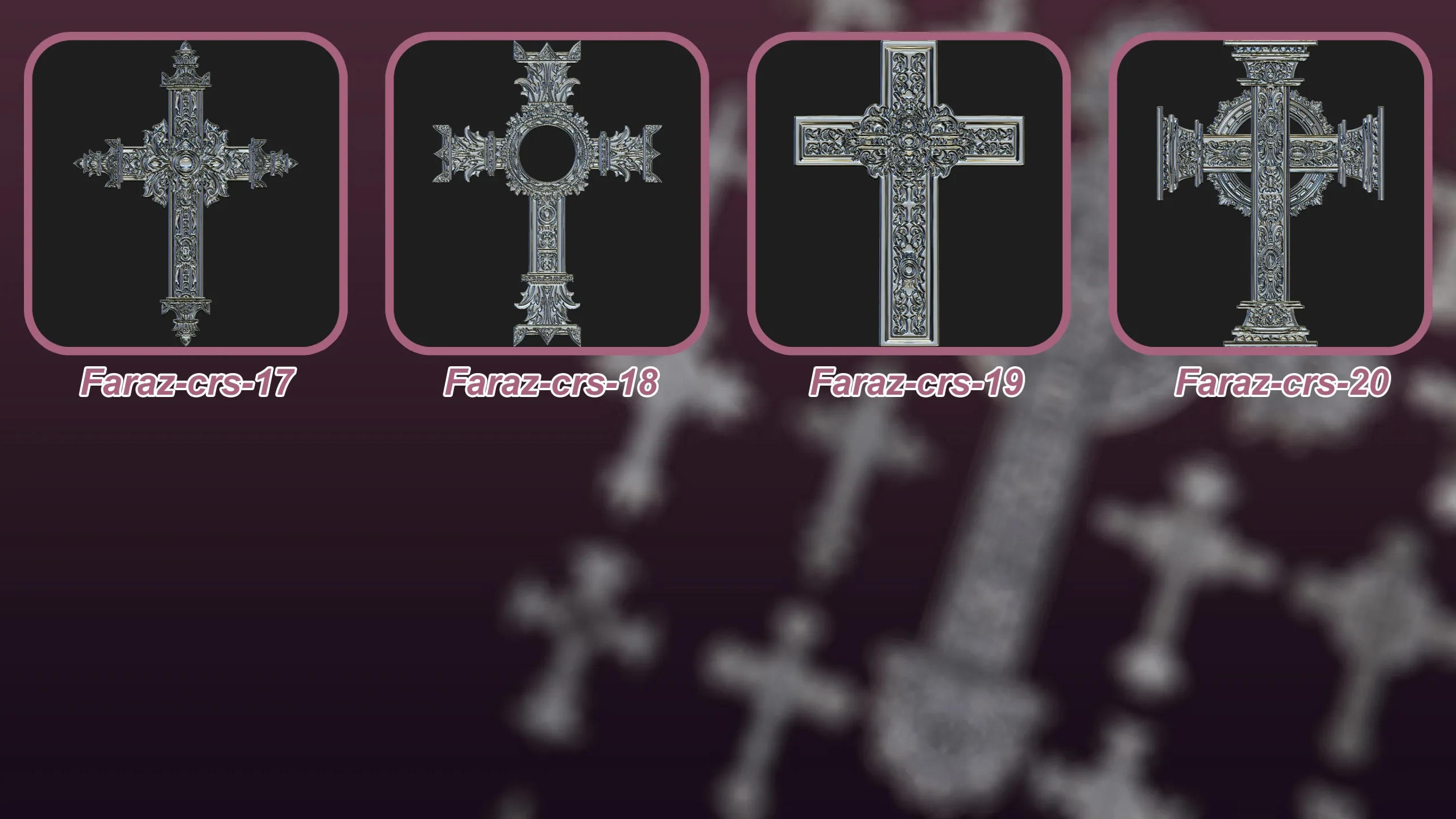 20 Christian cross (3D Model,Alpha & Brush) V2