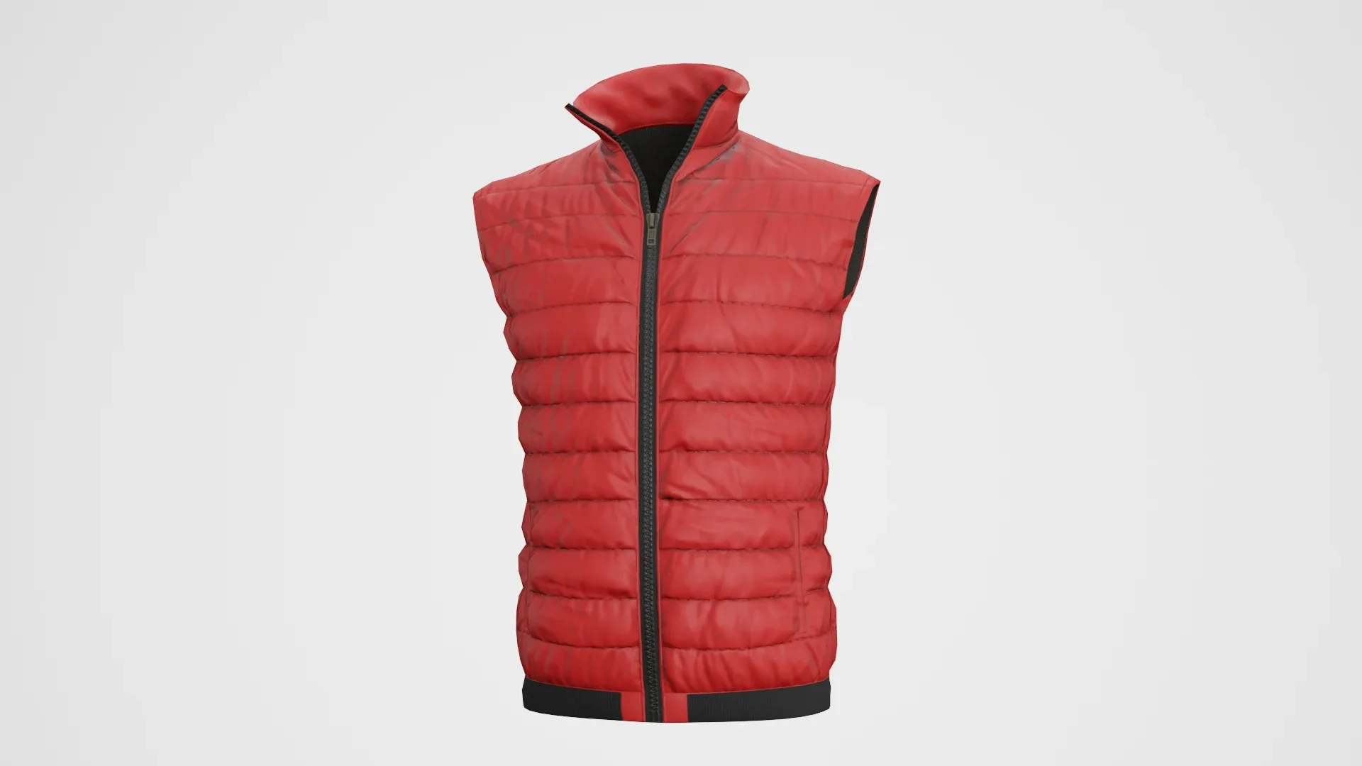 Jacket Sleeveless Puffed Red