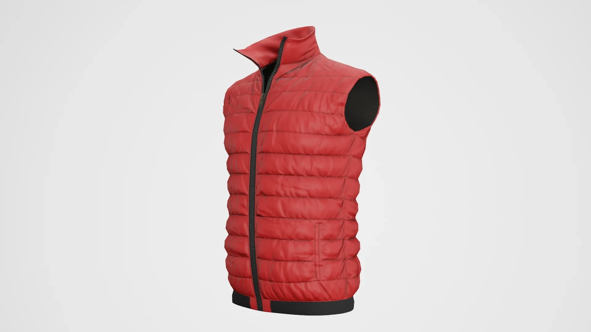 Jacket Sleeveless Puffed Red