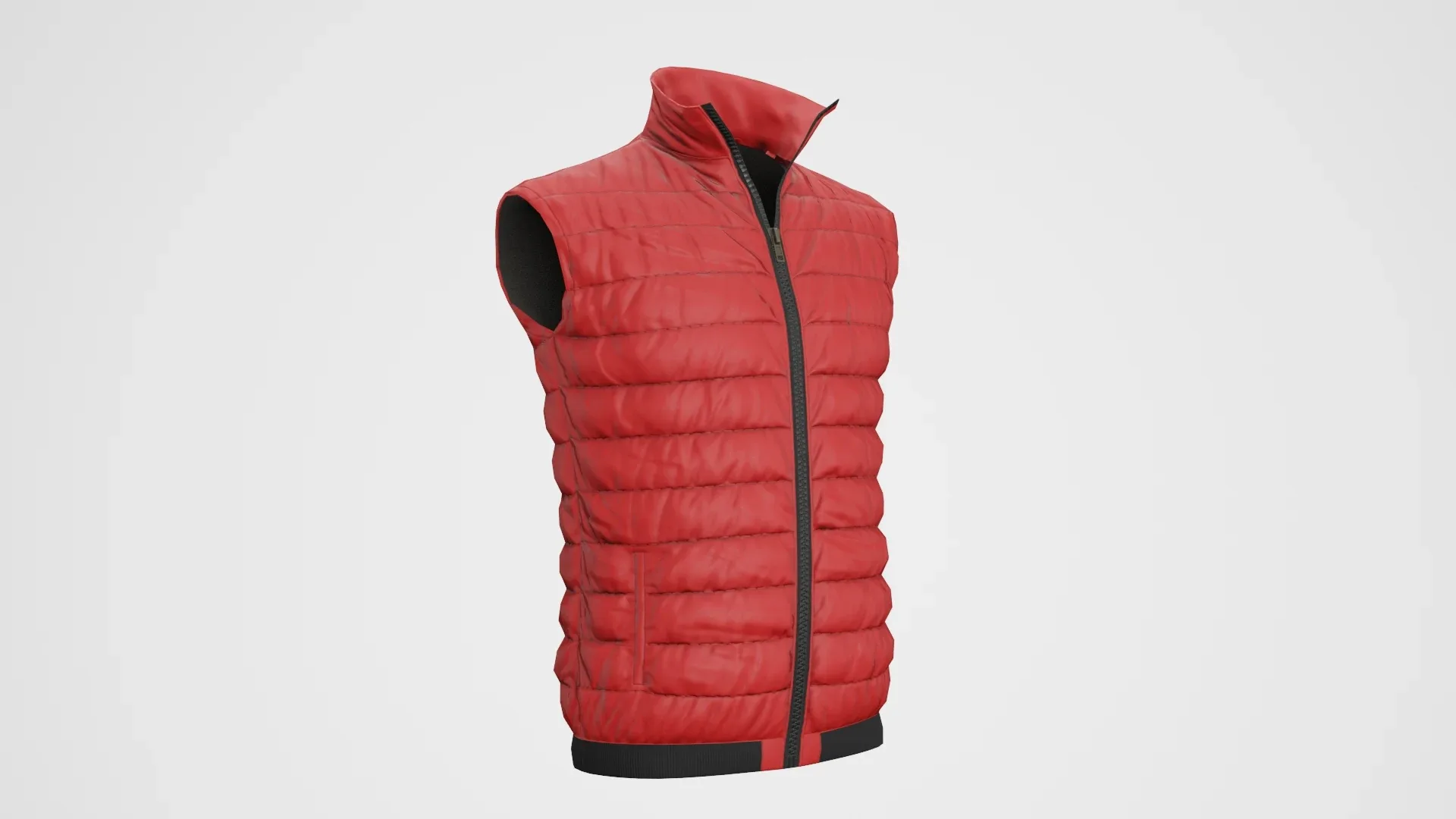 Jacket Sleeveless Puffed Red