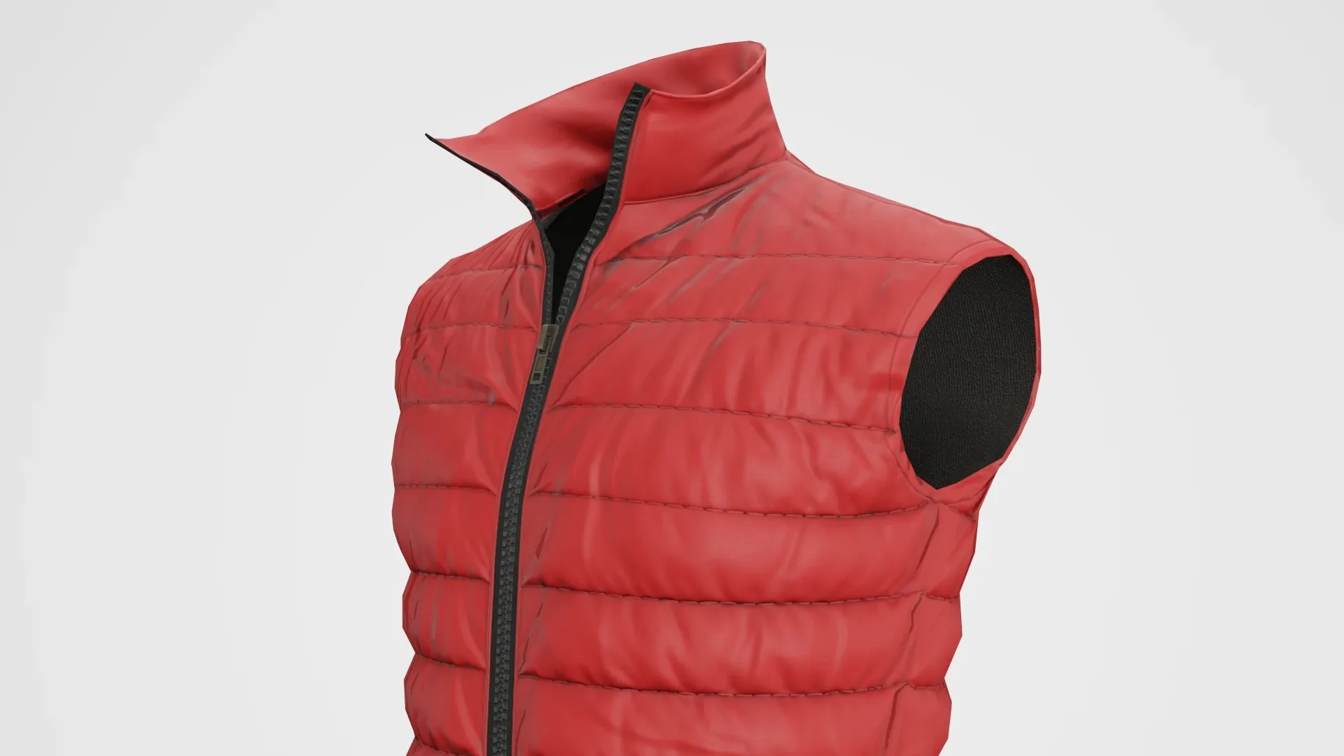 Jacket Sleeveless Puffed Red