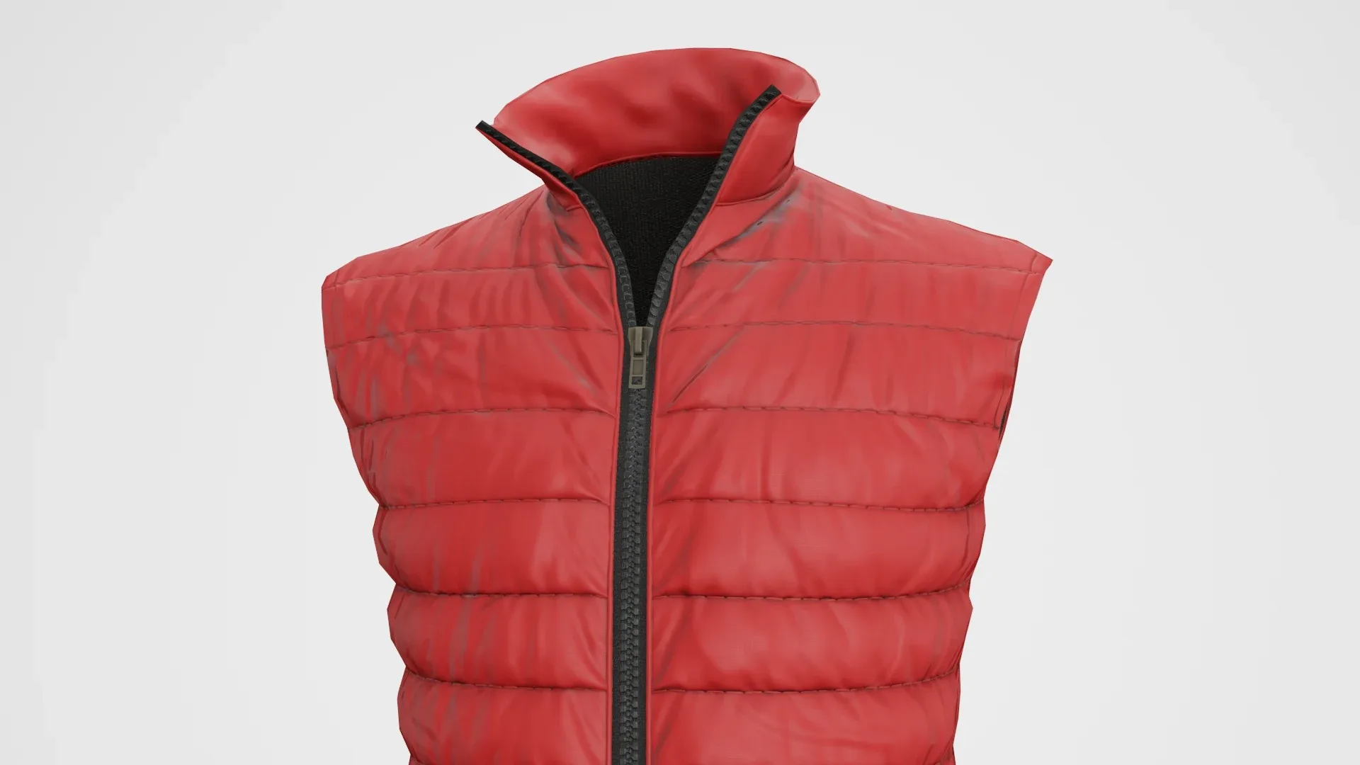 Jacket Sleeveless Puffed Red