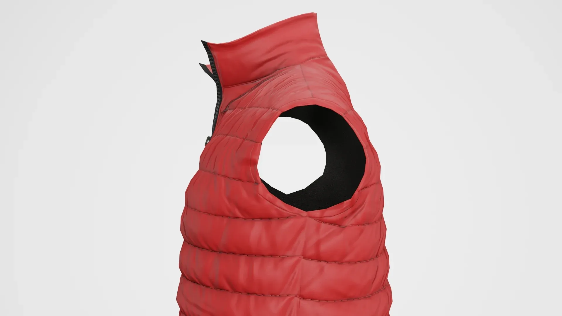 Jacket Sleeveless Puffed Red