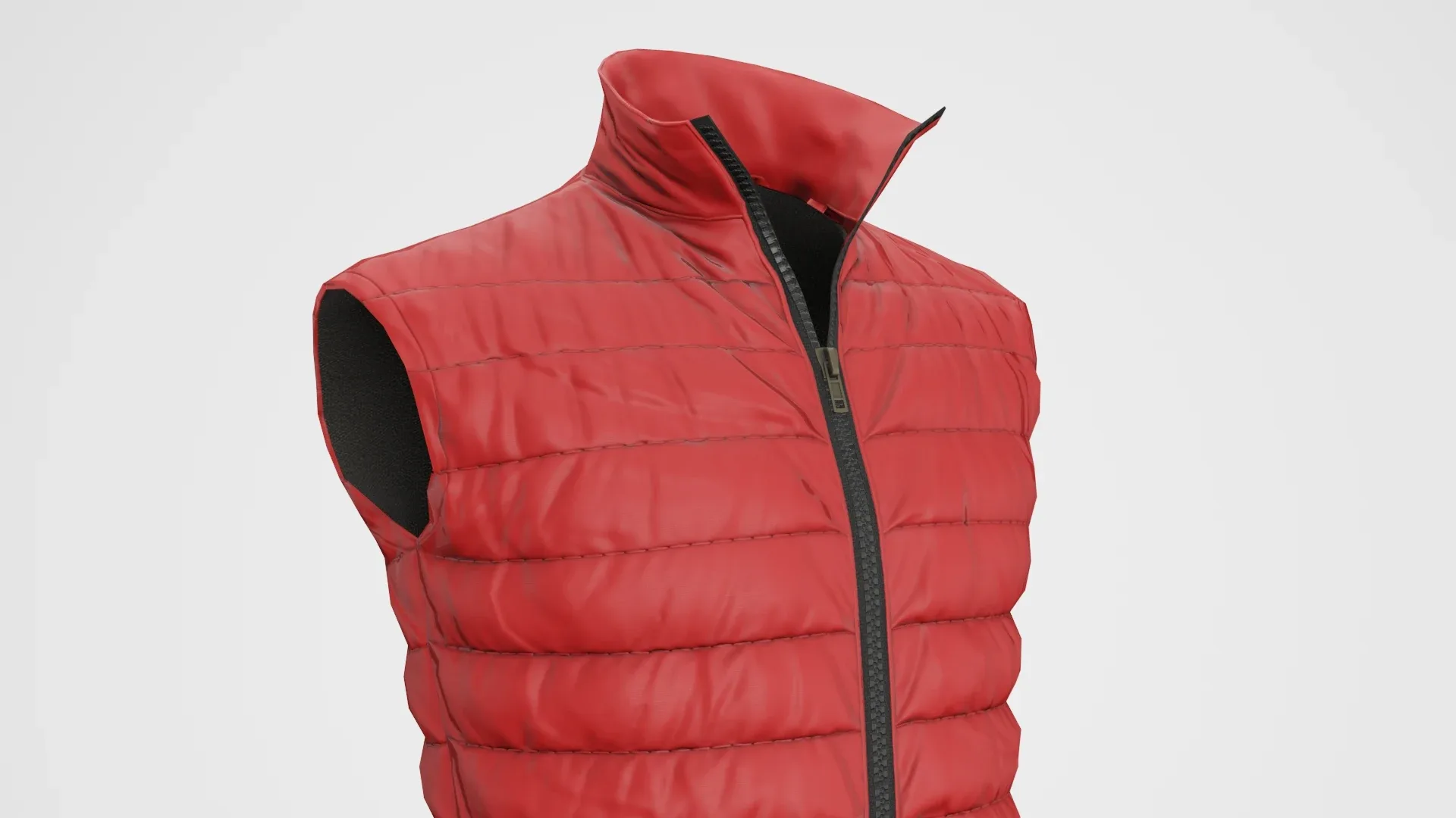 Jacket Sleeveless Puffed Red