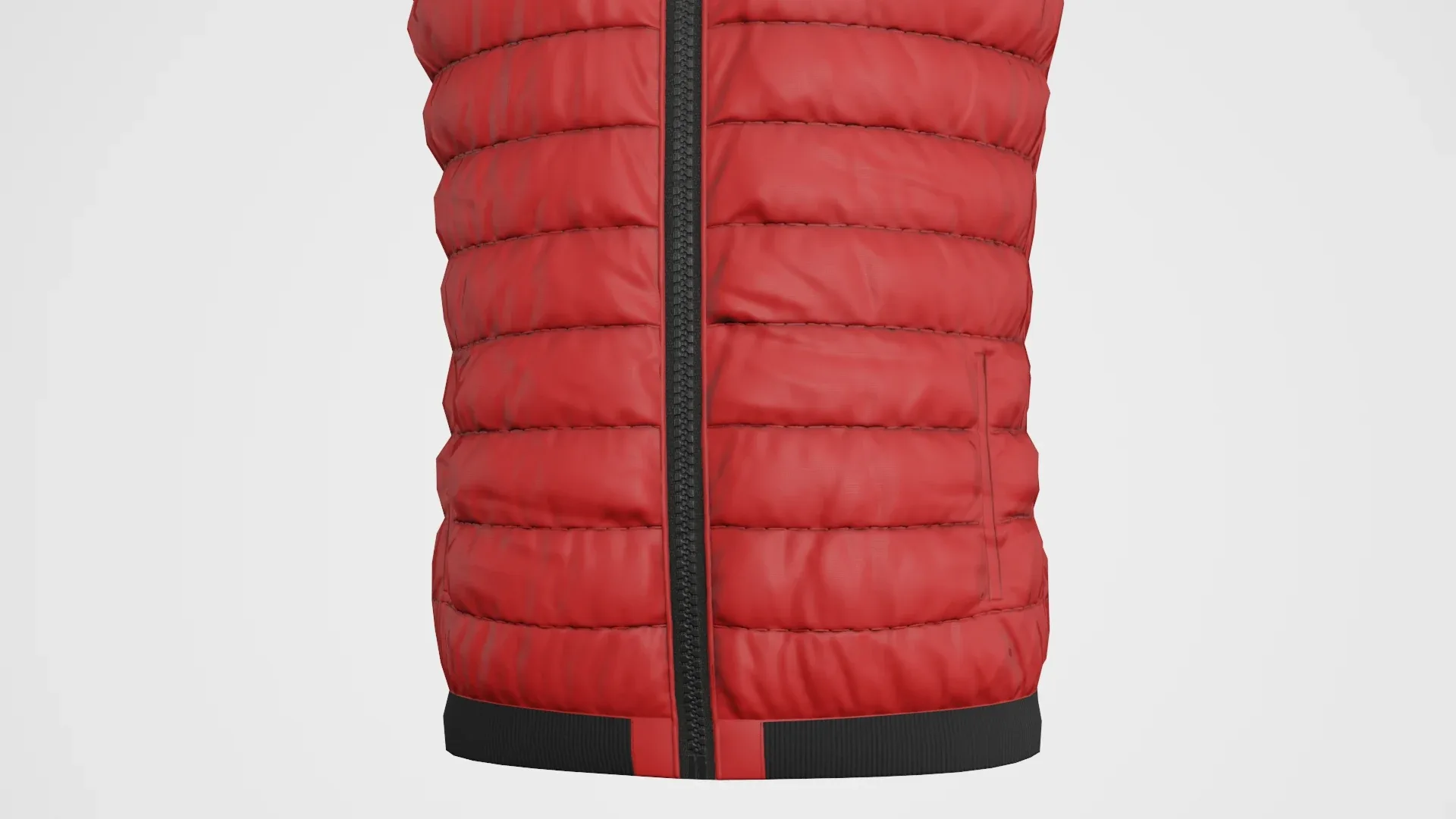 Jacket Sleeveless Puffed Red