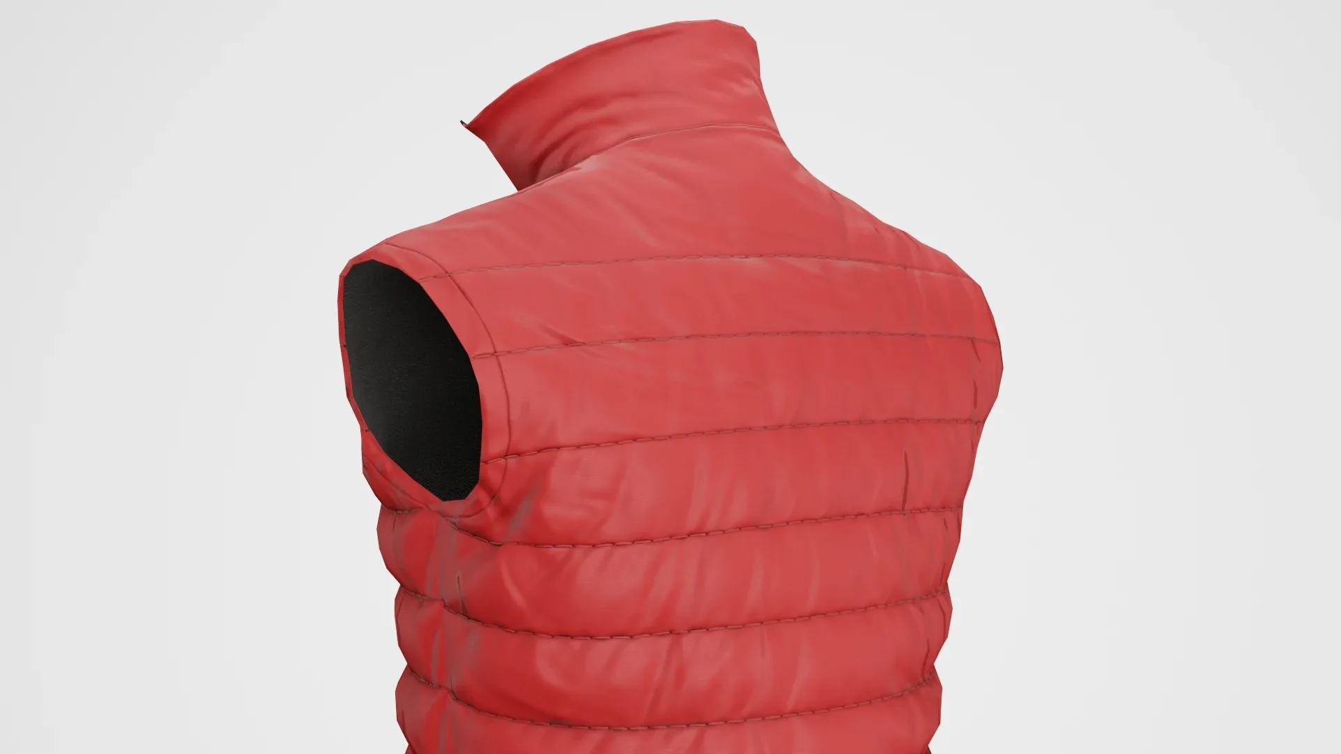 Jacket Sleeveless Puffed Red