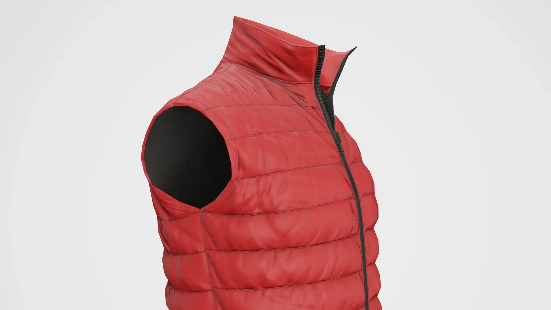 Jacket Sleeveless Puffed Red