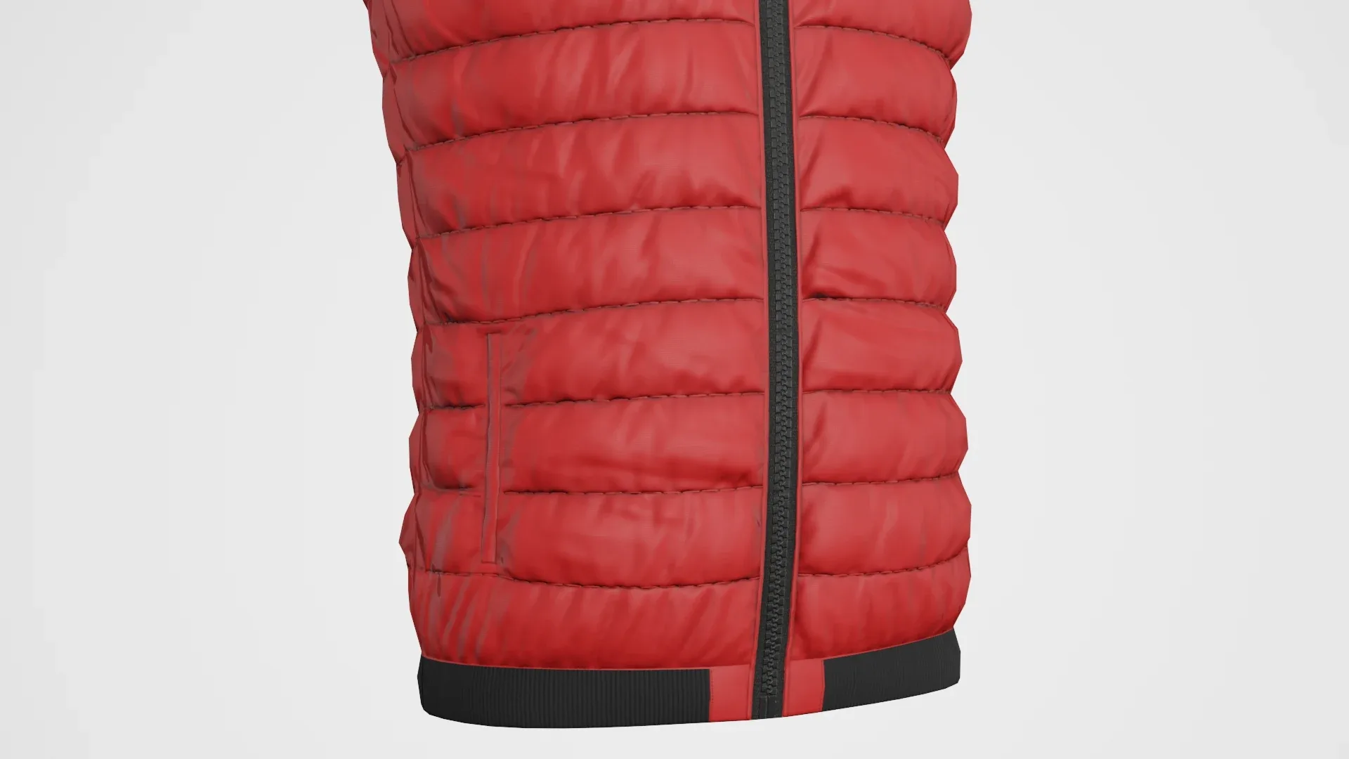 Jacket Sleeveless Puffed Red