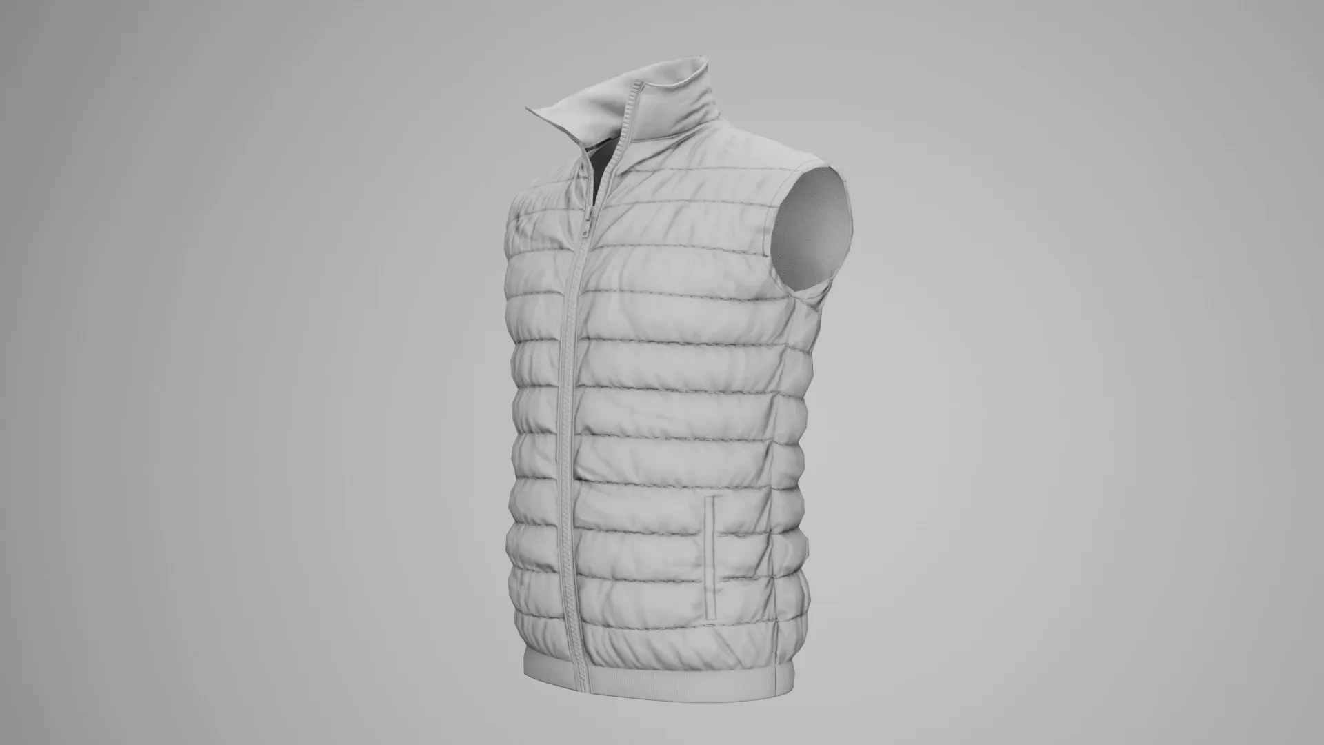 Jacket Sleeveless Puffed Red