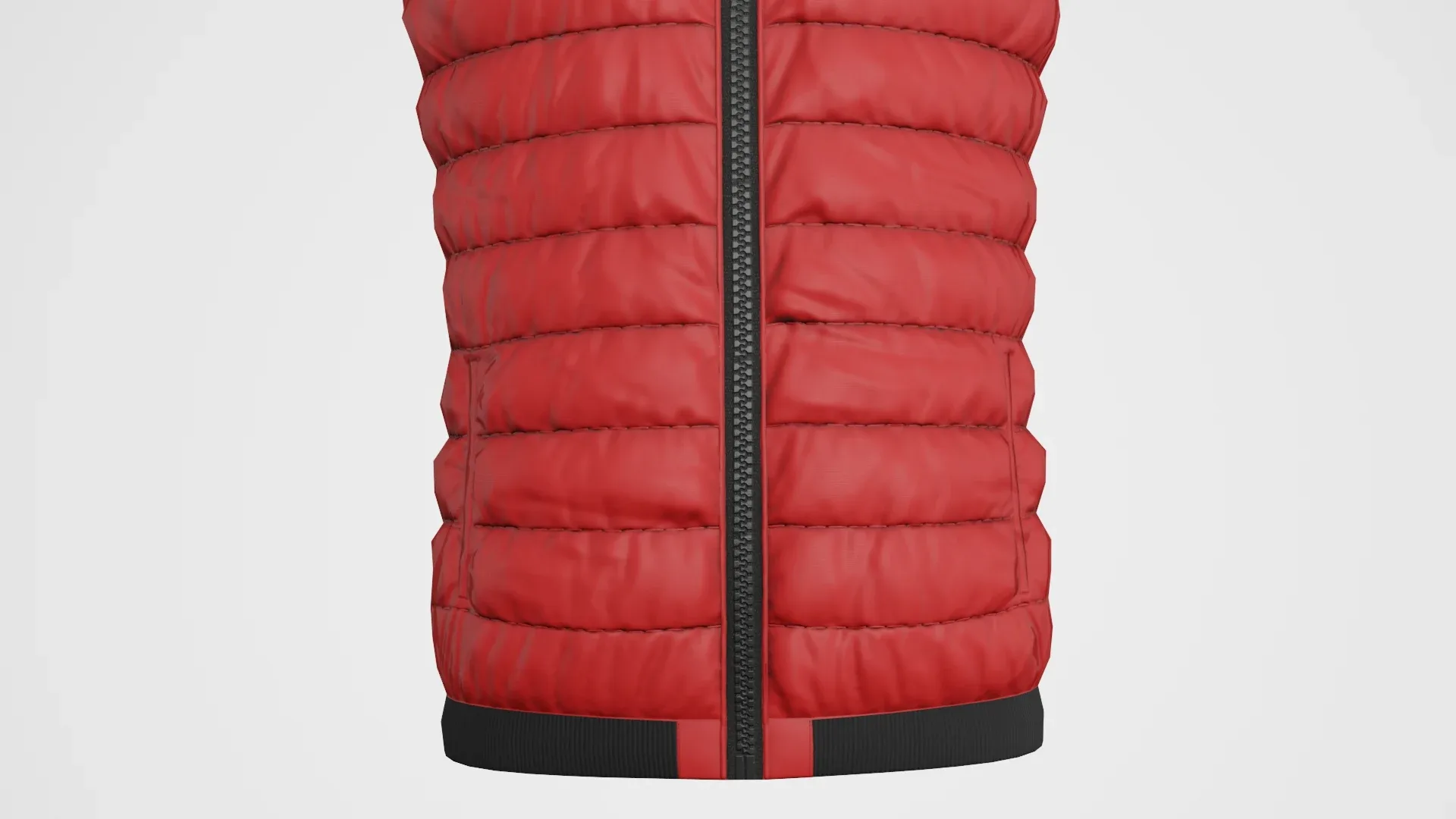 Jacket Sleeveless Puffed Red