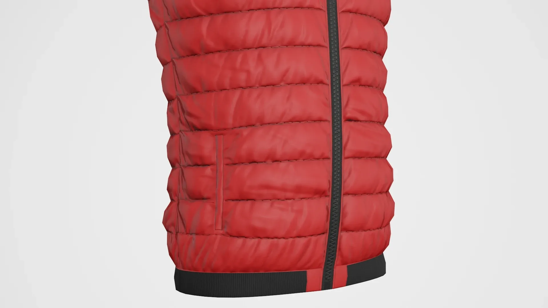 Jacket Sleeveless Puffed Red