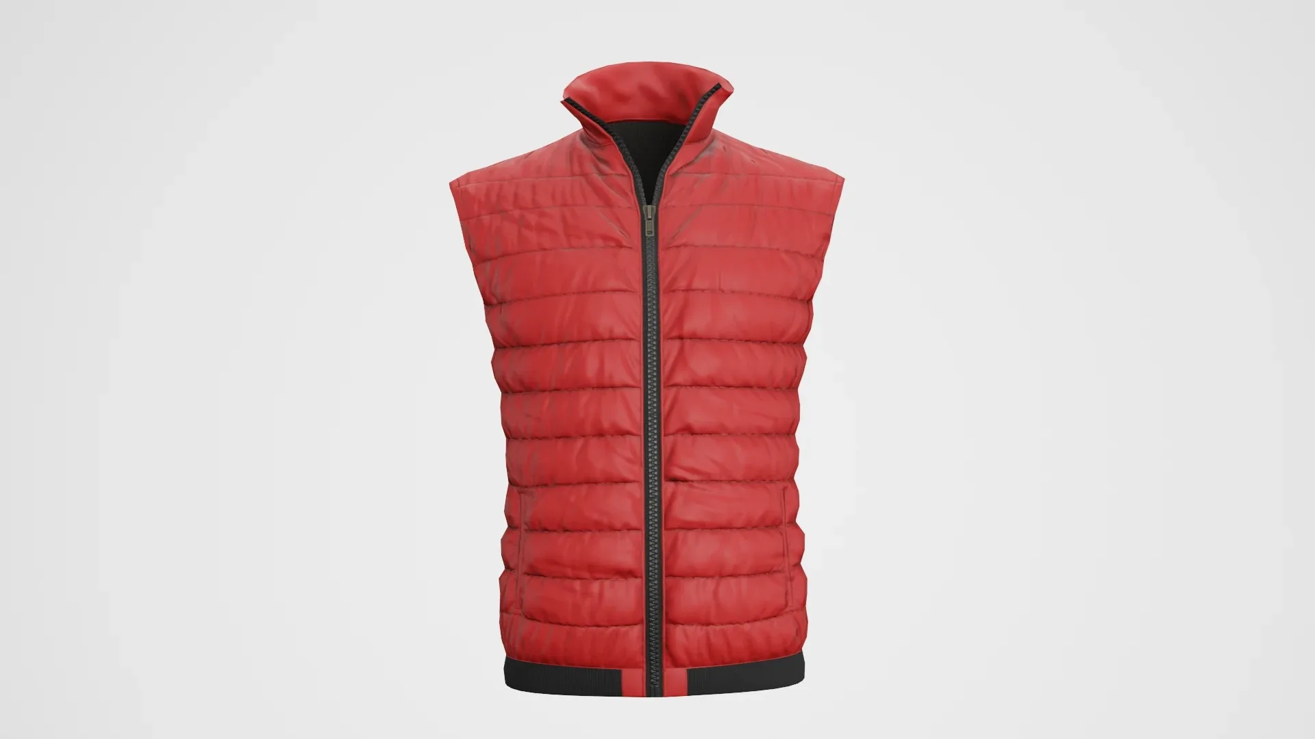 Jacket Sleeveless Puffed Red