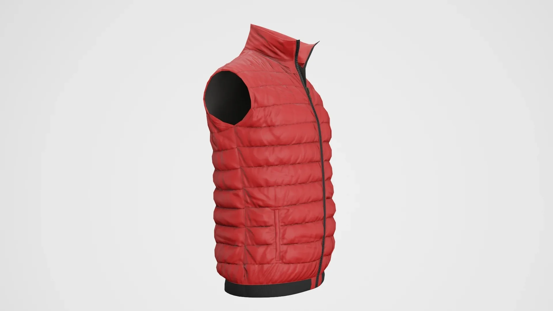 Jacket Sleeveless Puffed Red