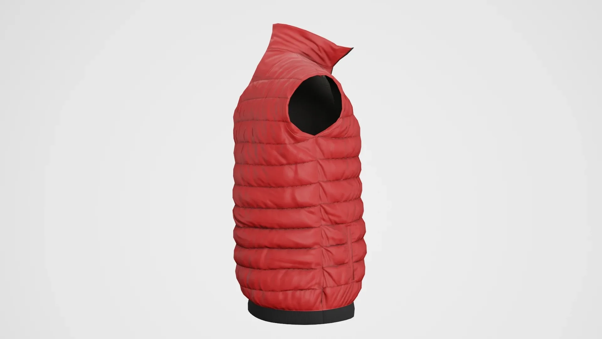 Jacket Sleeveless Puffed Red