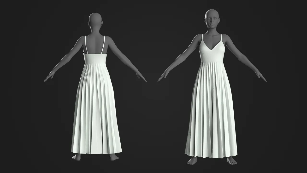 10 Basic Women's Dress / Marvelous Designer , Clo3d Project + OBJ , FBX (Vol 2)