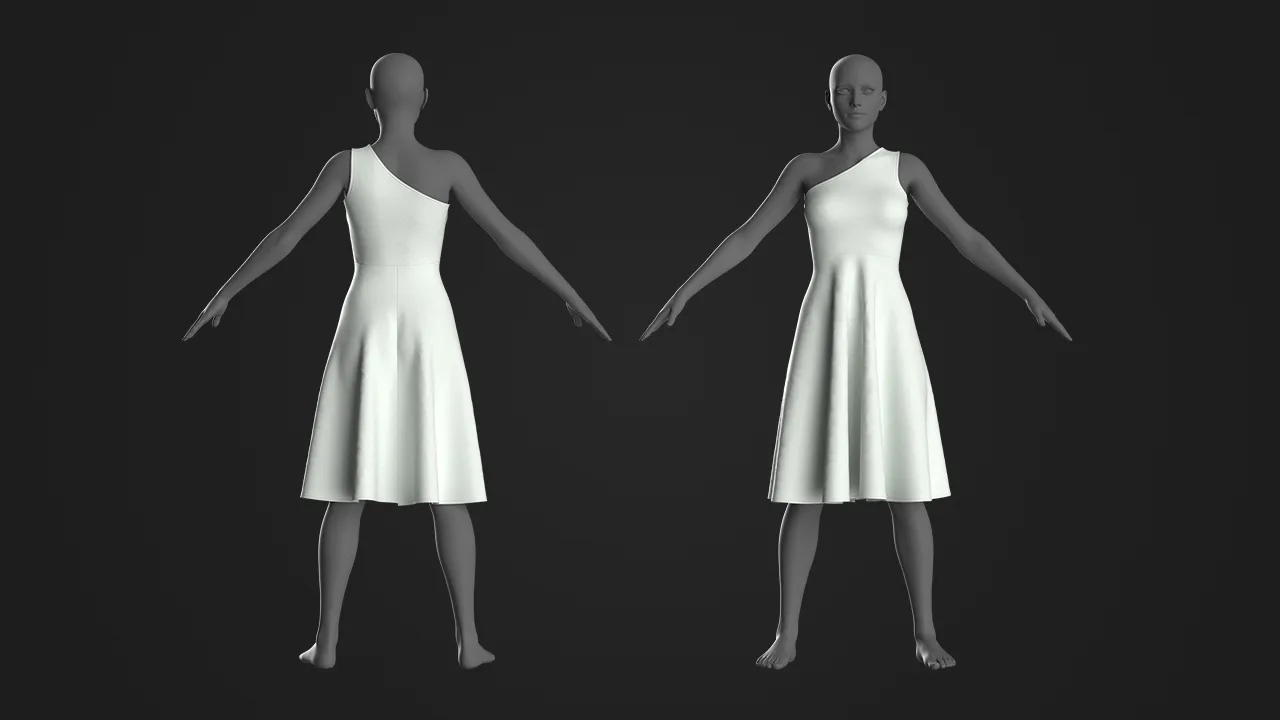 10 Basic Women's Dress / Marvelous Designer , Clo3d Project + OBJ , FBX (Vol 2)