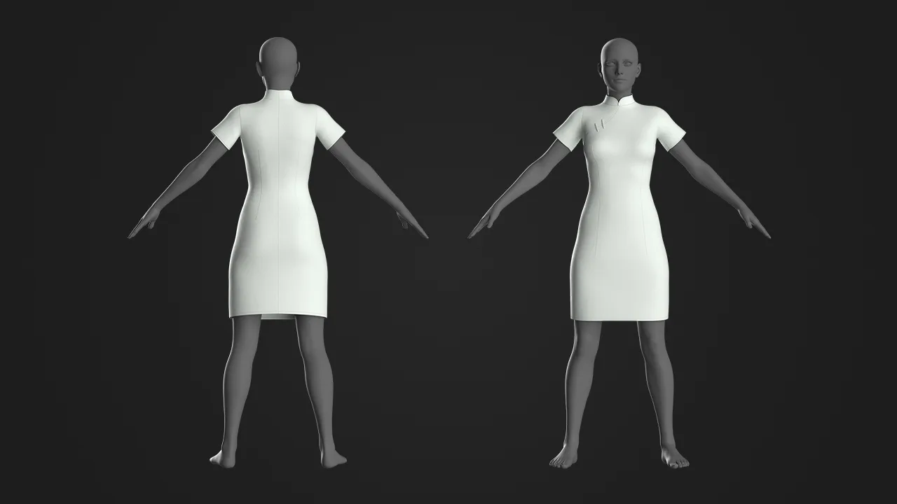 10 Basic Women's Dress / Marvelous Designer , Clo3d Project + OBJ , FBX (Vol 2)