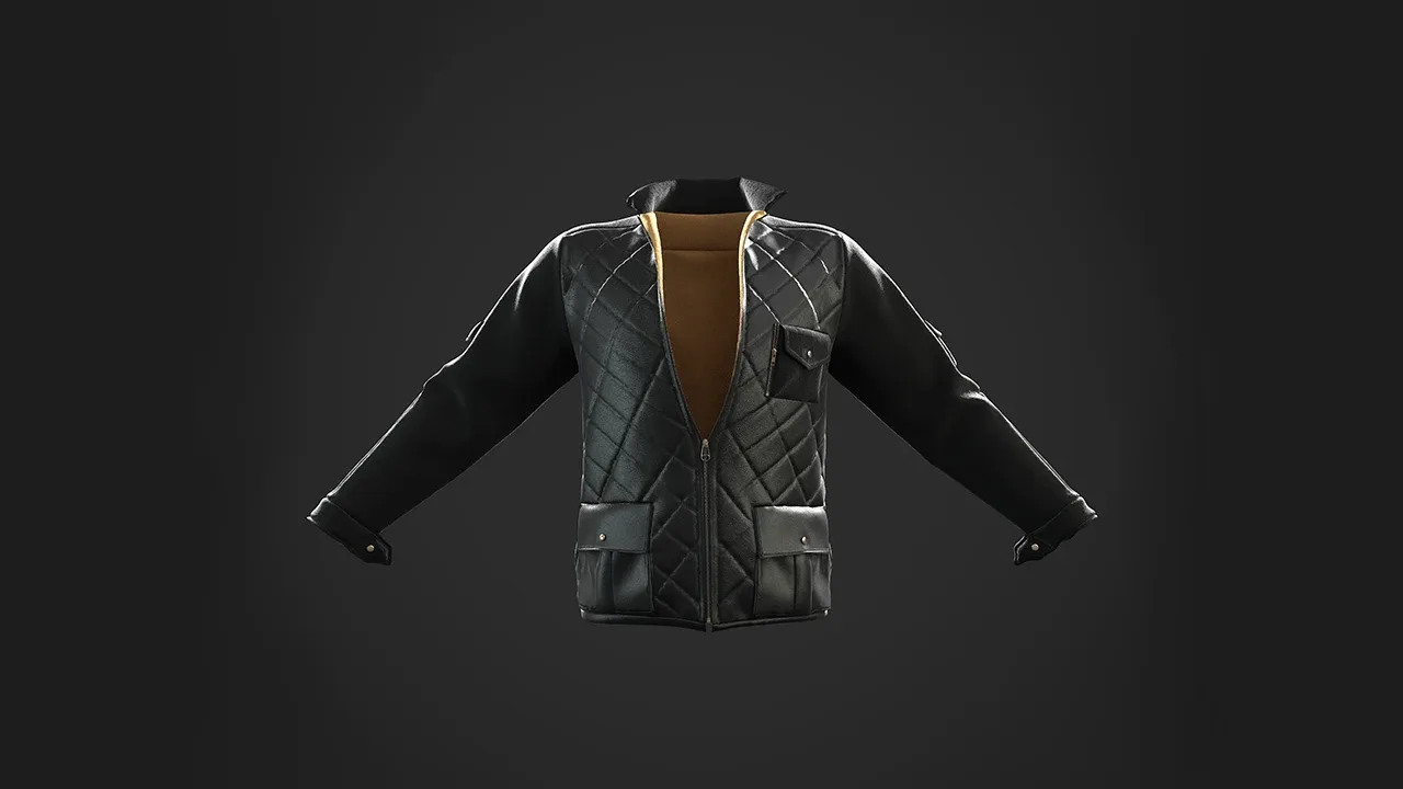 Men Jacket / Marvelous Designer , Clo3d Project + OBJ , FBX