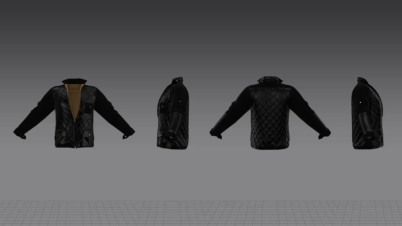 Men Jacket / Marvelous Designer , Clo3d Project + OBJ , FBX